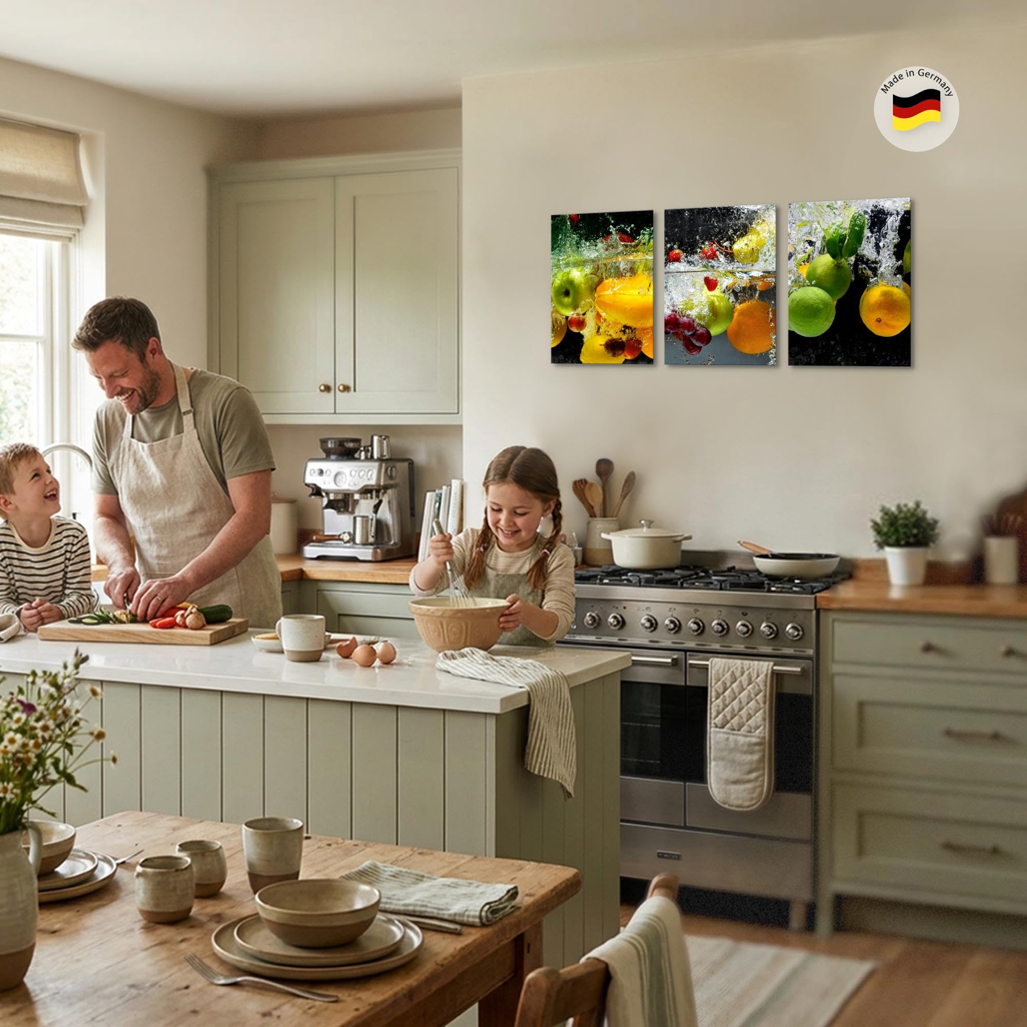 Quadro Set Cucina N000435a – Stampa Su Tela Non Tessuta, Pronto Da Appendere, Made In Germany - 2