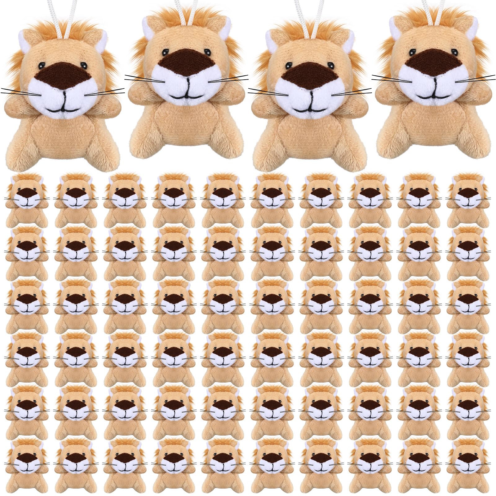 Shappy 100 Pcs Mini Animal Lion Plush Toys Small Stuffed Animals Bulk Mini Keychains Soft Cute Tiny Plushies