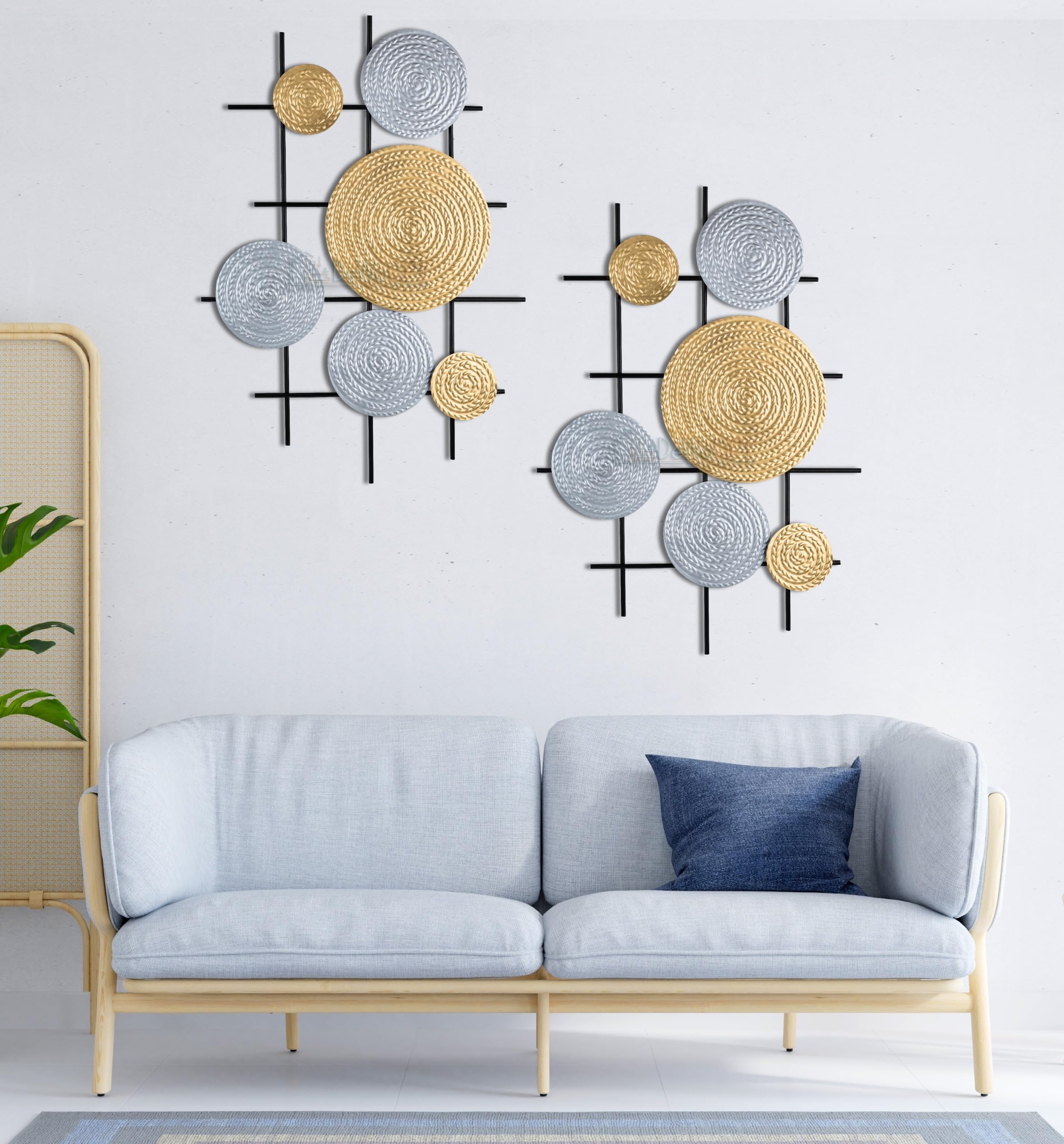 DeWoGift Decorative Metal Wall Art | Wall Sculpture/Hanging | for Living Room, Office, Bedroom, Hotel | Easy to Hang | Durable | Elegant and Timeless | Home Decor | Floating Disc Art | Set of 2 (B0CRNZP95B) Amazon Price History, Amazon Price Tracker