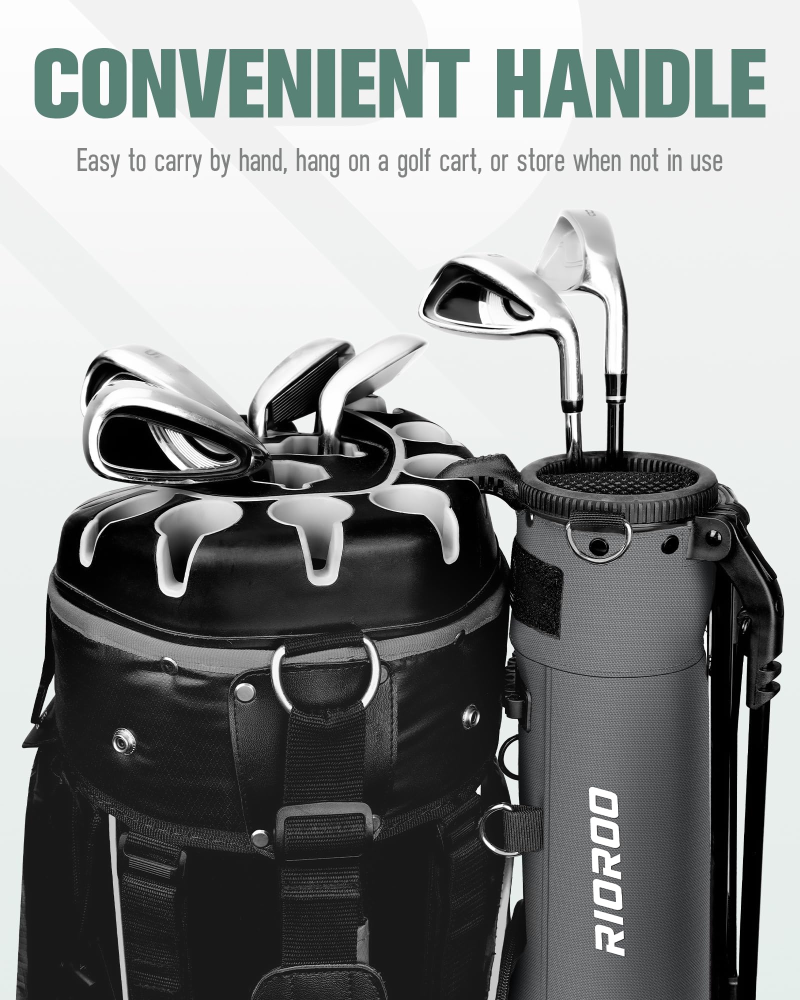 Sunday - Sacca da golf leggera da uomo, portatile, con borsa frigo, tracolla, tasche multiple e supporto