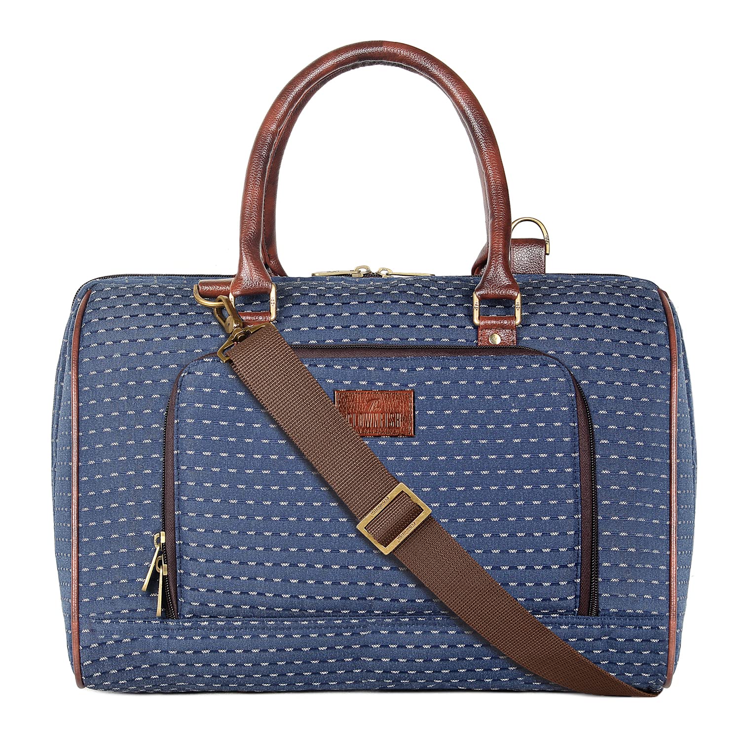 Polyester Oceania 28 litres Tapestry Unisex Business Travel Duffle Bag with 15.6 inch Laptop Sleeve (Blue)