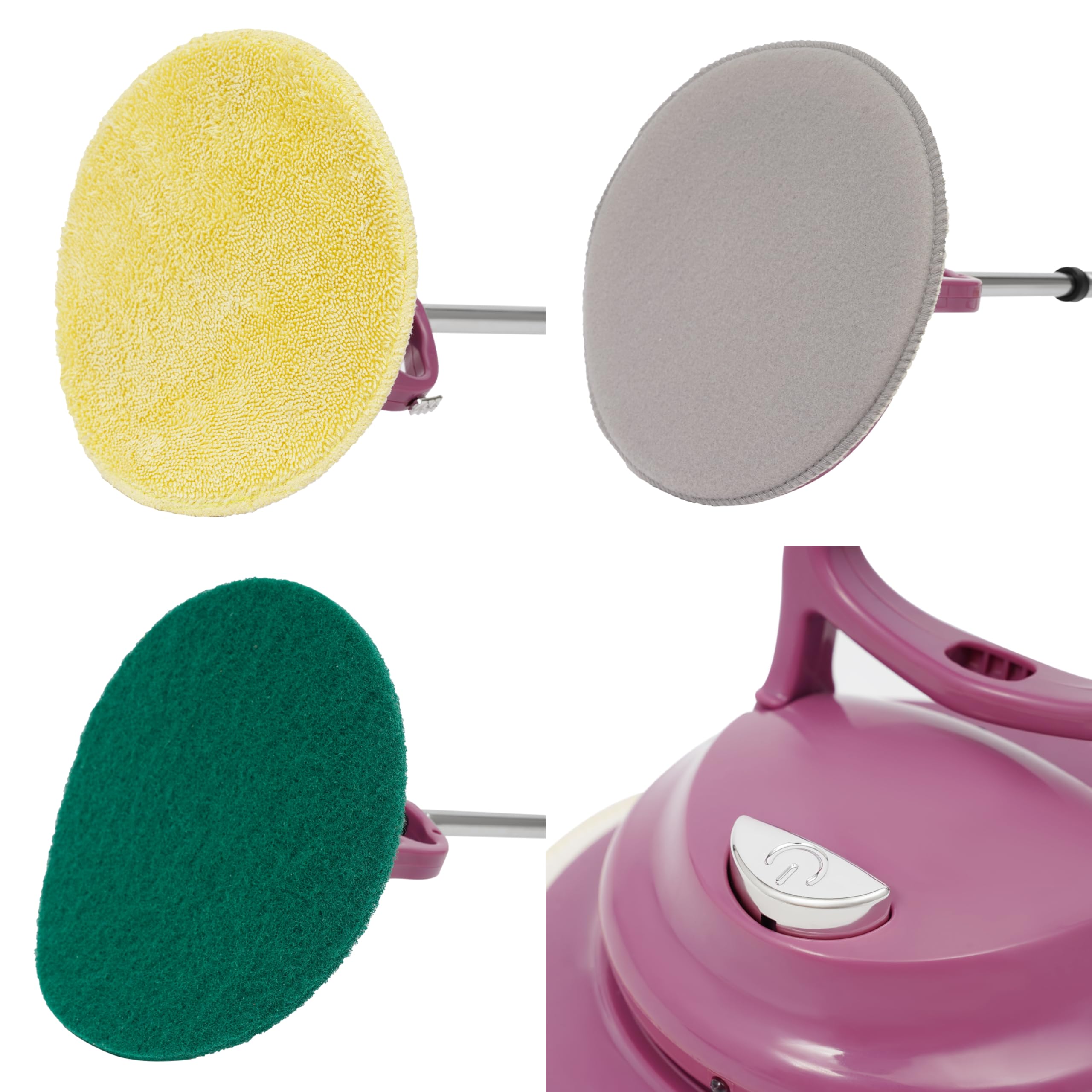 Mopa eléctrica inalámbrica con 3 modos de limpieza (encerado, seco y húmedo), limpiador de suelos multiusos con LED y mango telescópico