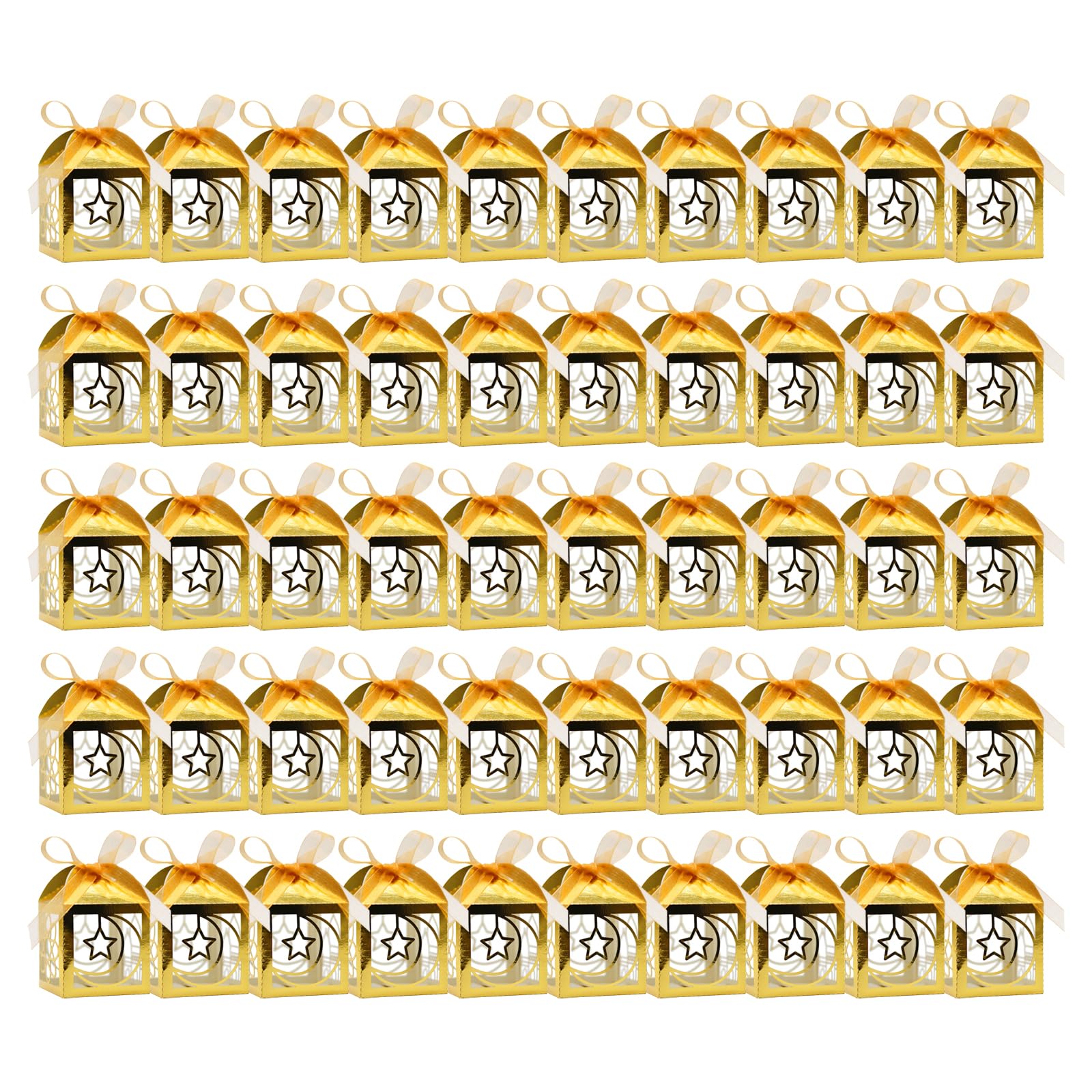Xjdzineq 50PCS Eid Festival Boxes Decoration Supplies Candy Box Suitable for Treats and Parties Decorations Candy Boxes