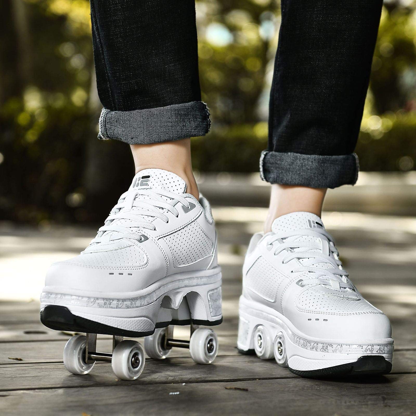 Chaussures à Roulettes Rétractables Pour Enfants/Ados - Baskets Avec Roues Cachées - Mode Fille/Garçon - Conversion Rapide Marche/Roulement