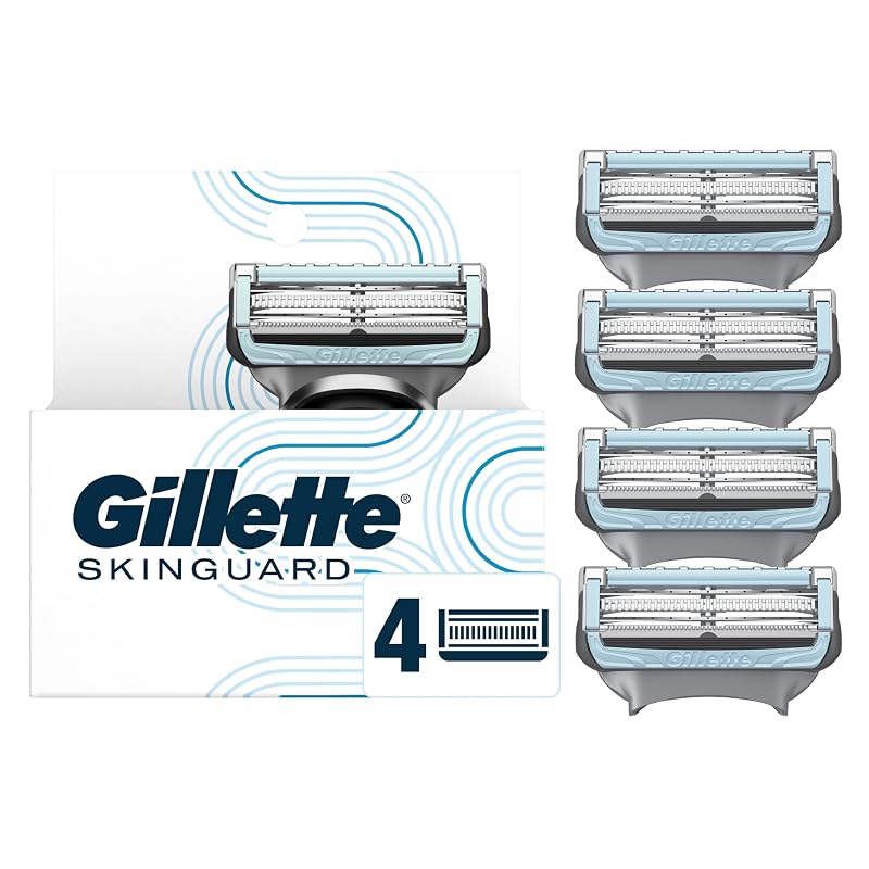 Gillette SkinGuard Cartuchos de Reposição para Aparelho de Barbear Masculino, Pacote com 4