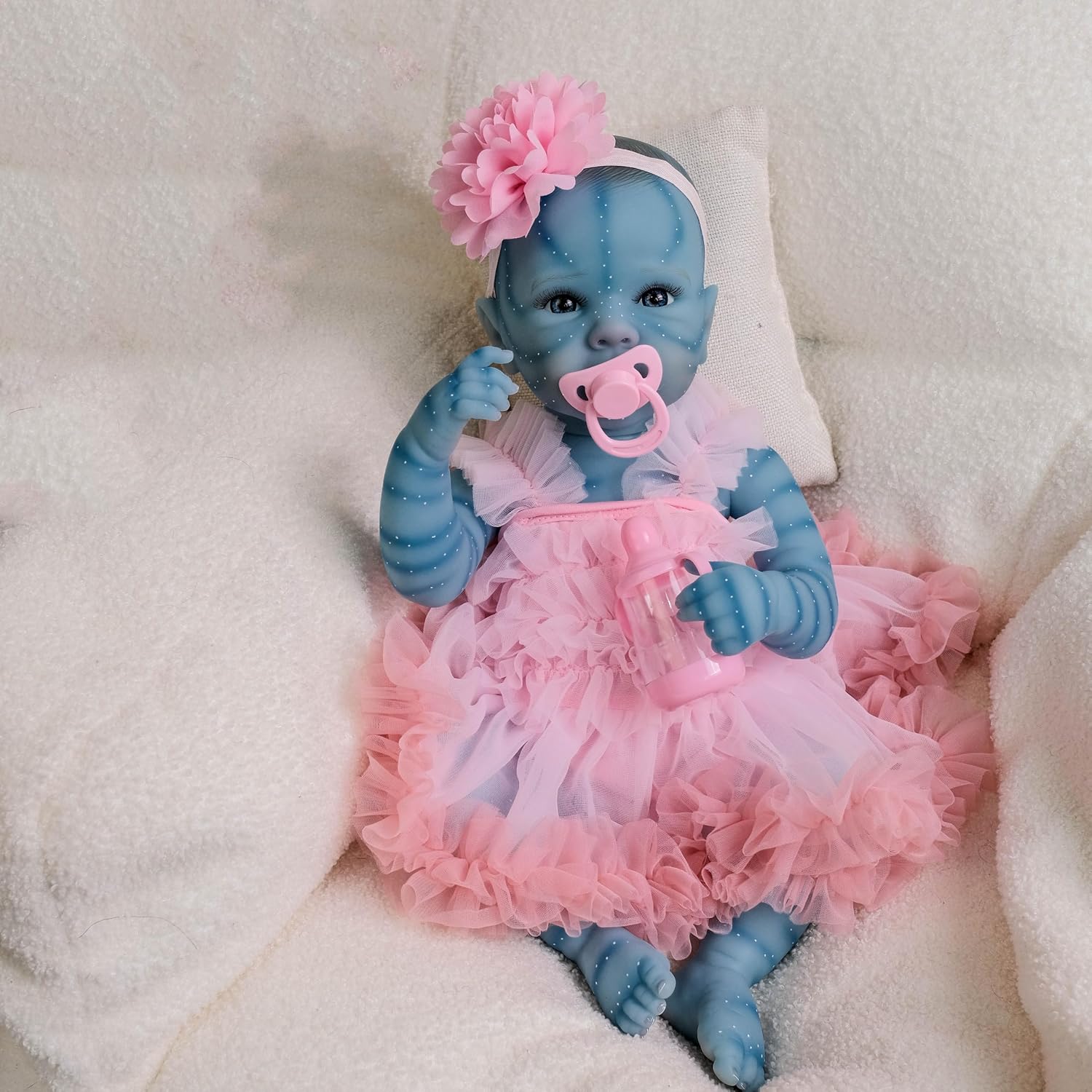 Zero Pam Avatar Reborn Baby Dolls Silicone Full Body 18 Inch Realistic Baby Dolls Girl Silicone Reborn Girl Doll Real Looking Avatar Babies for Girls Toys