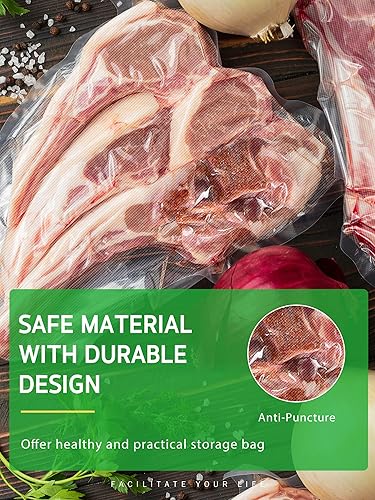 Miniatura 5 de Syntus Bolsas selladoras al vacío para alimentos, 4 rollos de bolsas de grado comercial de 11 pulgadas x 50 pies, bolsas de vacío de alimentos sin