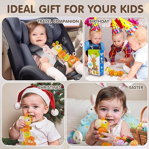 Miniatura 6 de Juguetes de dentición para bebés de 0, 3, 6, 9, 12, 18 meses, mordedor Ba-by de grado alimenticio para bebés recién nacidos, juguetes para masticar