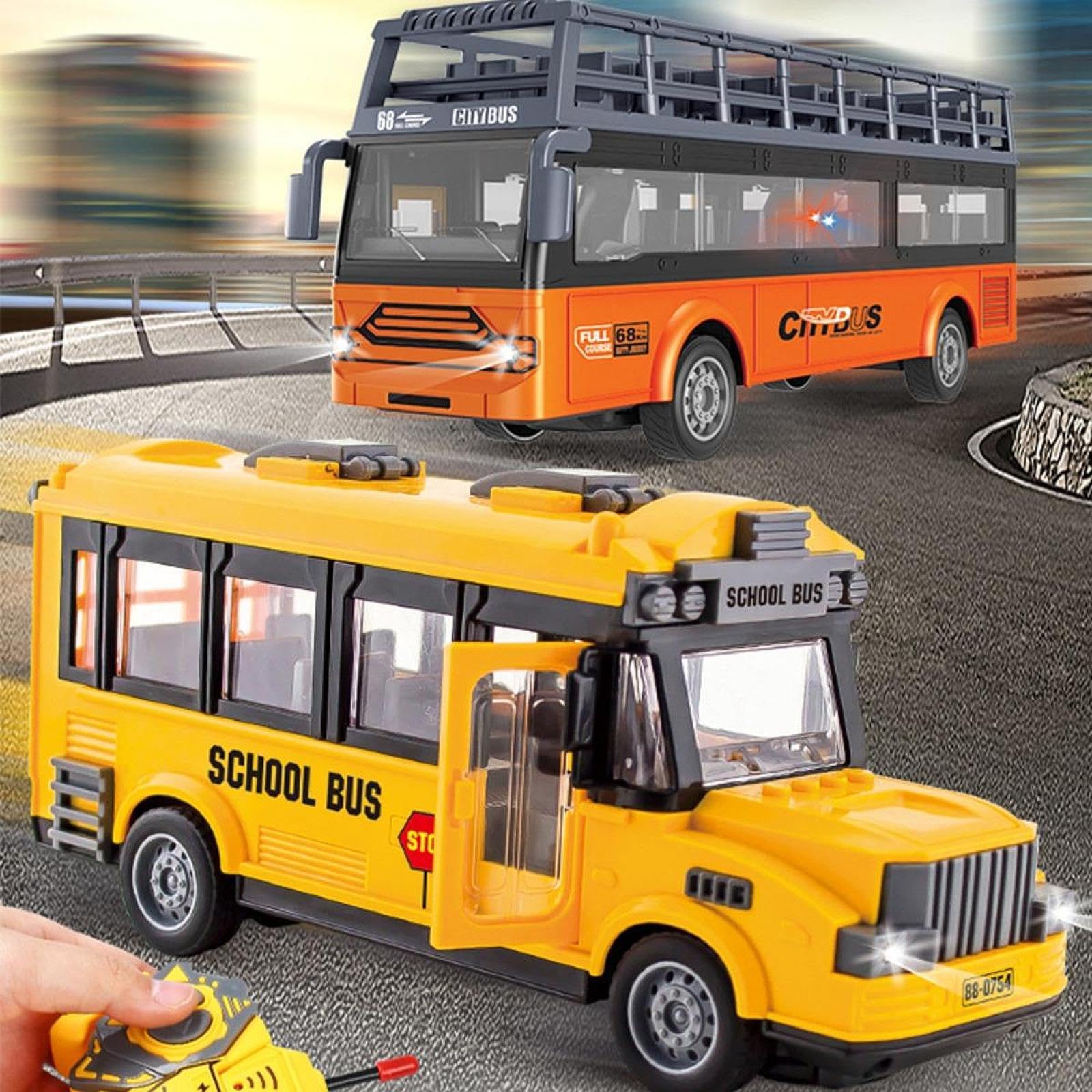 Modellino di Autobus Urbano, Autobus Scolastico Giocattolo, 1/30, Regali, Modellino di Camion, Classico con Luci Realistiche E Pneumatici, Yellow School Bus a