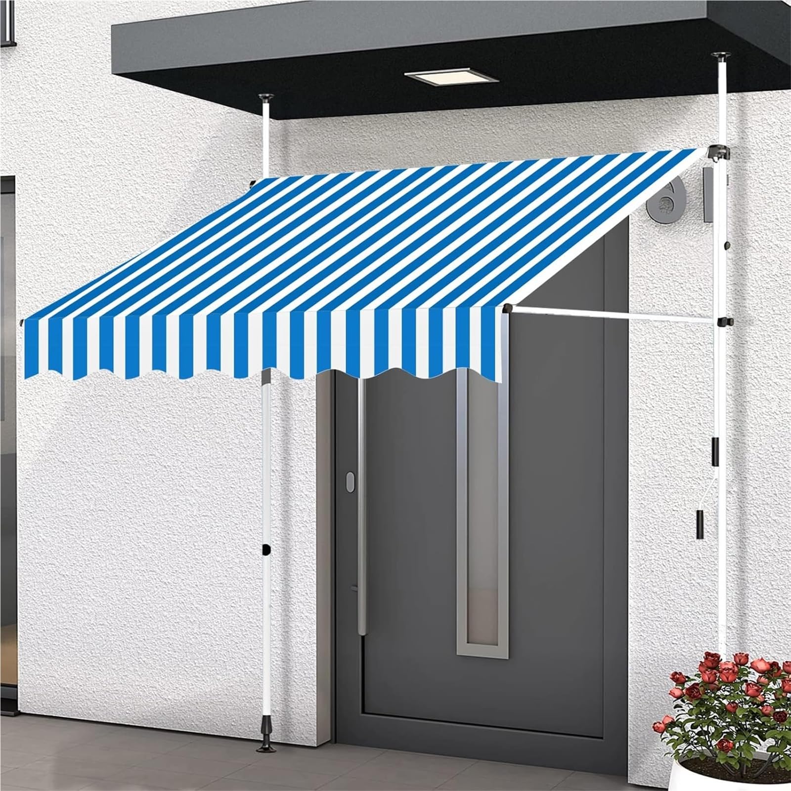Store banne Auvent autoportant réglable for Patio et Jardin, manivelle Manuelle de 1,5 x 1,2 m, Solution Pare-Soleil for Portes de Balcon auvent(1.5 * 1.2m)