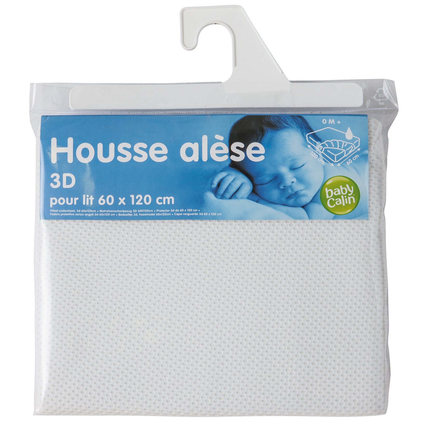 babyCalin - Housse alèse 3D 60x120 cm Blanc