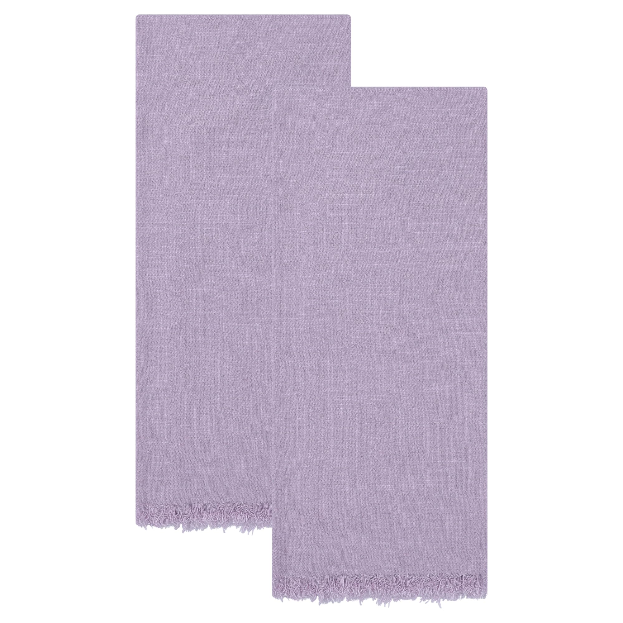 HMETOL Cotton Linen Solid Color Fringed Soft Kitchen Towels