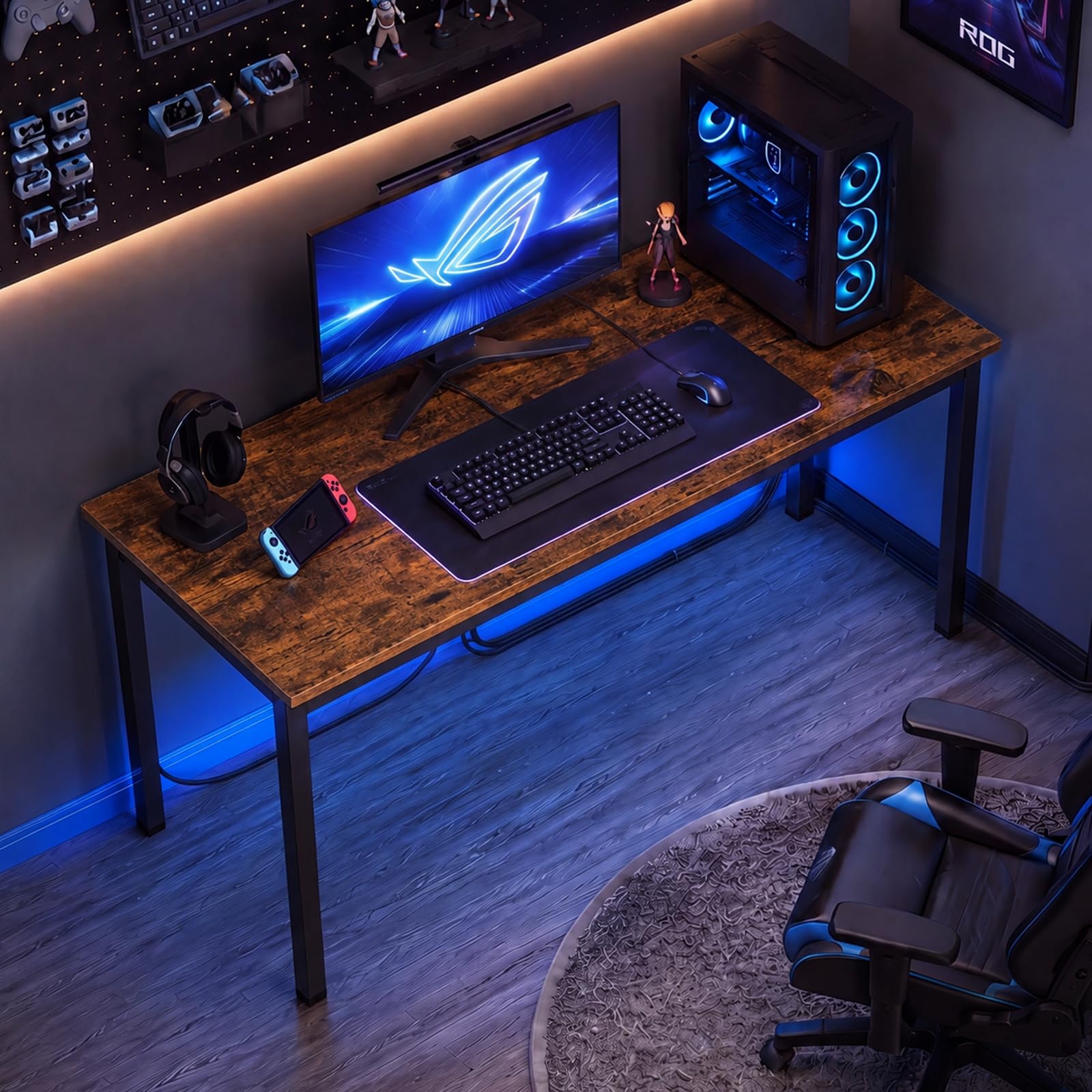 Schreibtisch 120 x 60 x 75 cm, Computertisch Braun für Homeoffice | Moderner Schlichter für Arbeitszimmer, Wohnzimmer, Schlafzimmer
