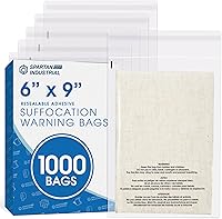 Vista 18 de Spartan Industrial - Bolsas de polietileno transparente autosellantes de 8" x 10" (1000 unidades) con advertencia de asfixia para embalaje