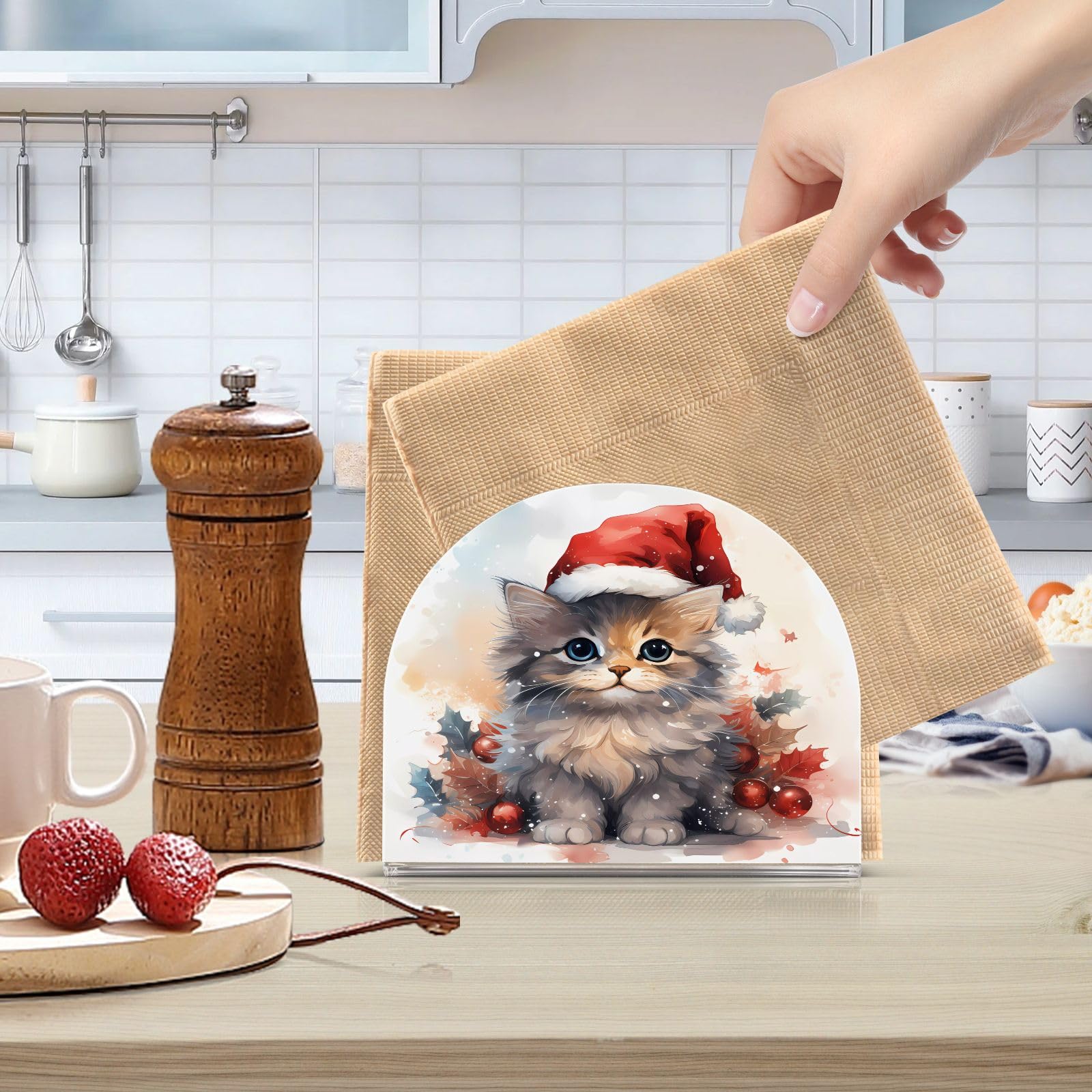 Portatovaglioli a forma di gatto | Legno d'Olivo Creazioni Artigianali