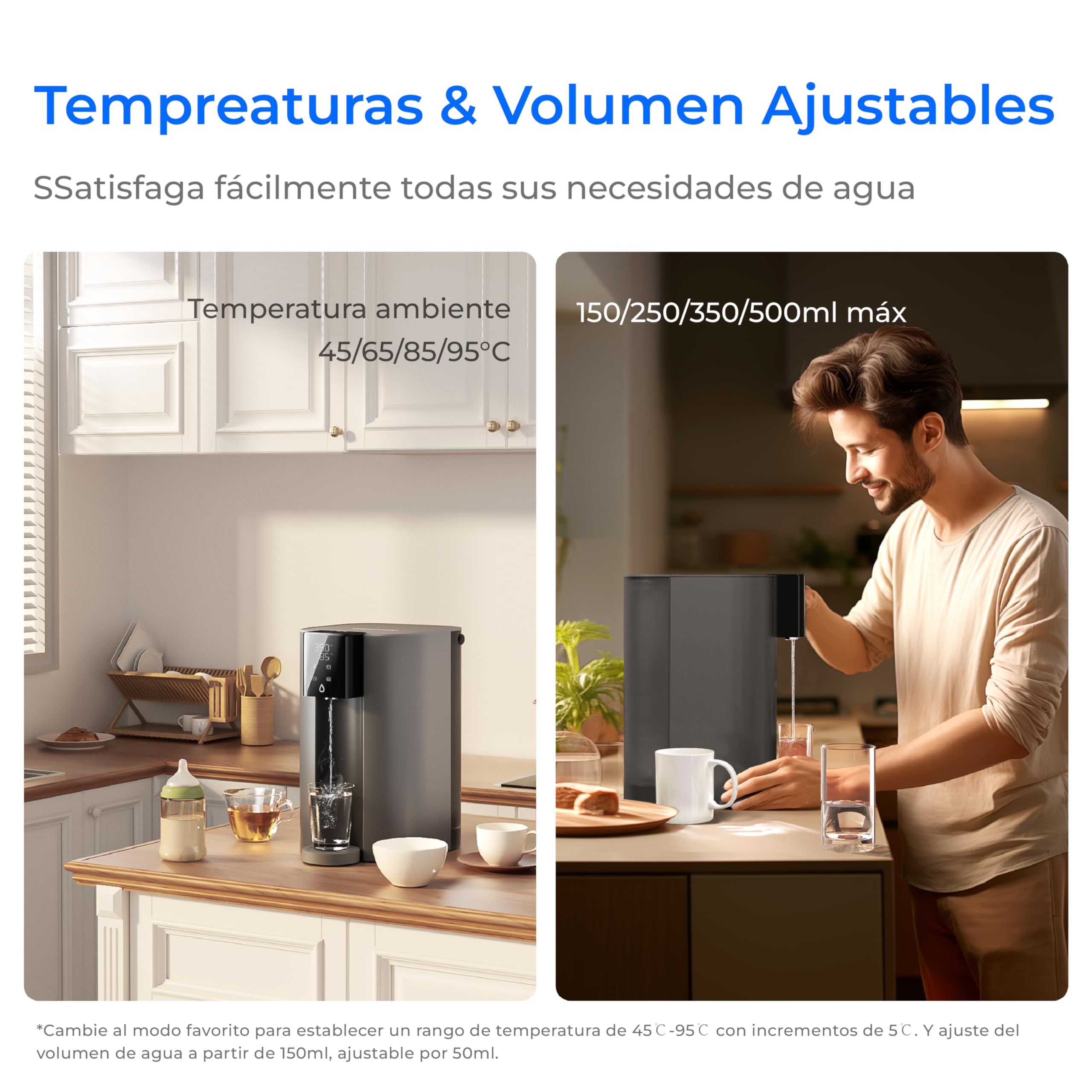 Waterdrop CoreRO Encimera Osmosis Inversa Sistema,Caliente Instantáneo Dispensador de Agua,5 Opciones de Temperatura,RO de Encimera C1H de 6 Etapas,3:1 Puro para Drenar,WD-C1H | Reduce PFAS, Sin Instalación, Relación 3:1 Pura/Descarga, Certificado NSF/ANS