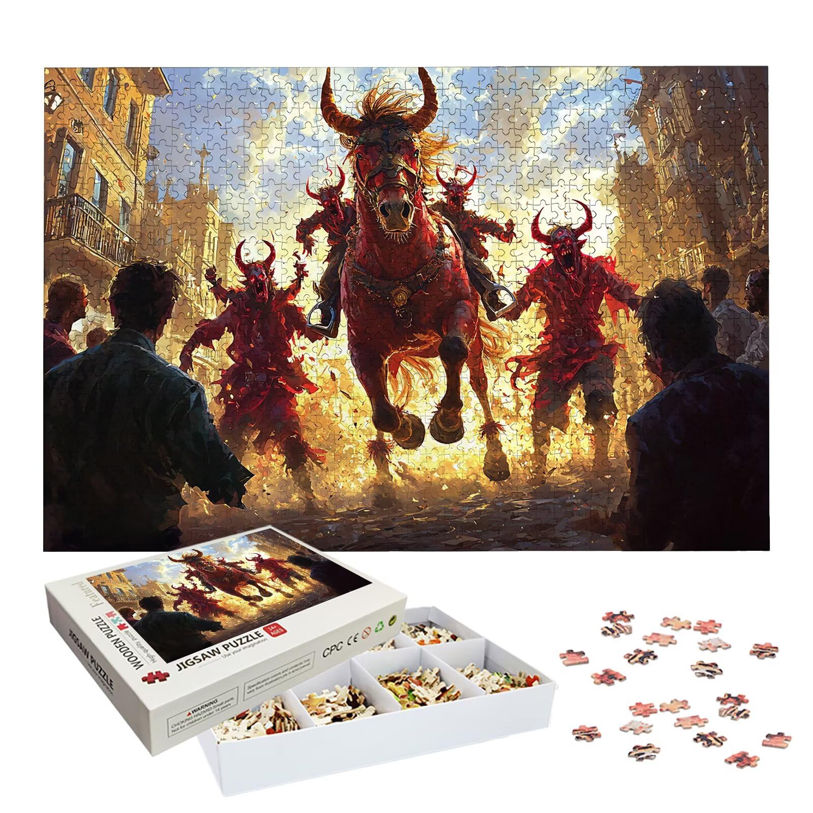 Puzzle 3000 Pièces Démon, Puzzle 3000 Pièces Adultes et Enfants, Puzzles Bois avec Une Boîte d'emballage Exquise, Jeu Éducatif Puzzles Halloween, Decoration Maison, Cadeau Femme, Cadeau Homme, -7873