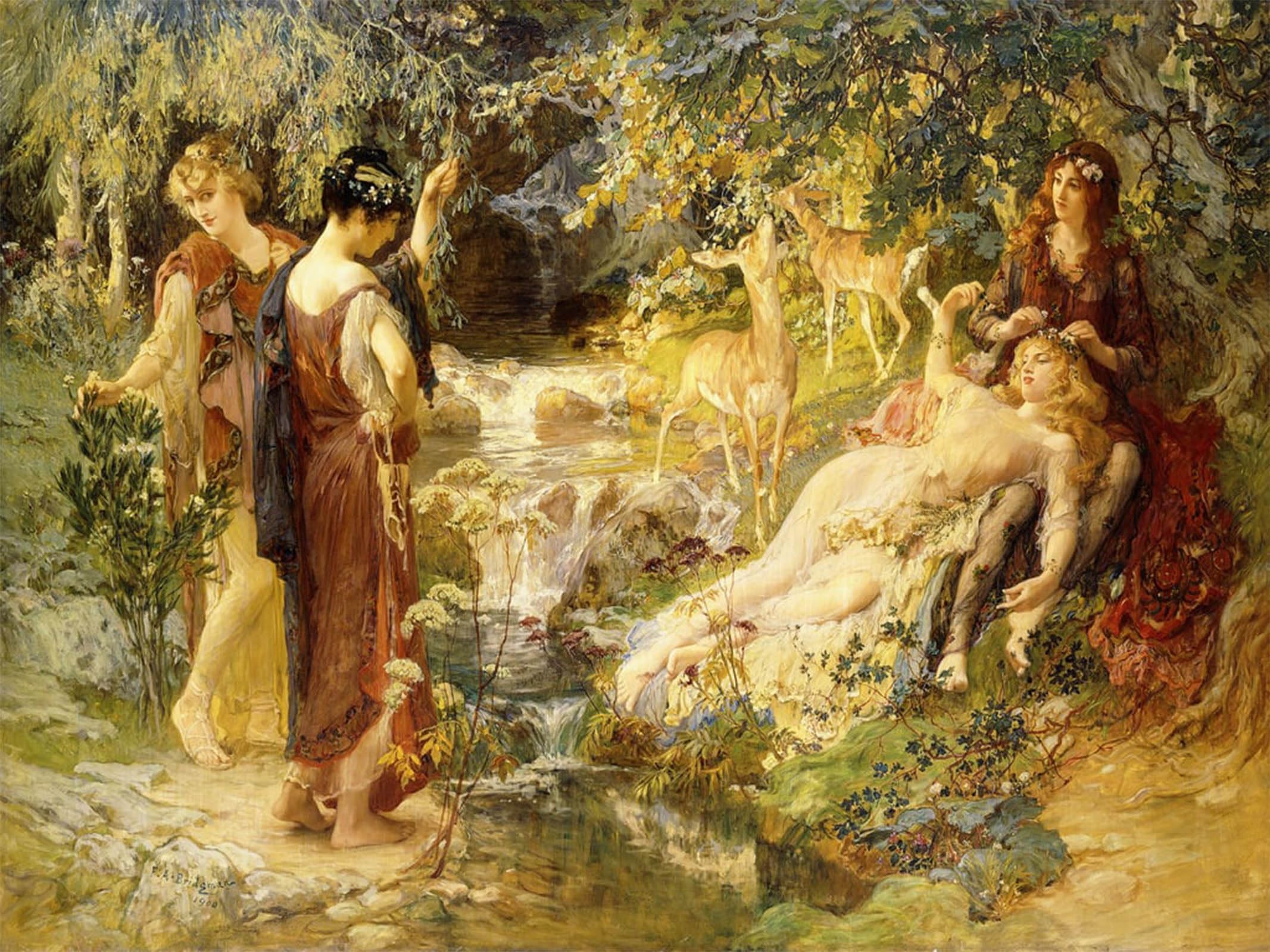 ARTXLXXBN Famous Painting Art Wall Decor Abstract Art Picture a Secret Wood by Frederick Arthur Bridgman Animal Pictures for Home Decor 60x90cm