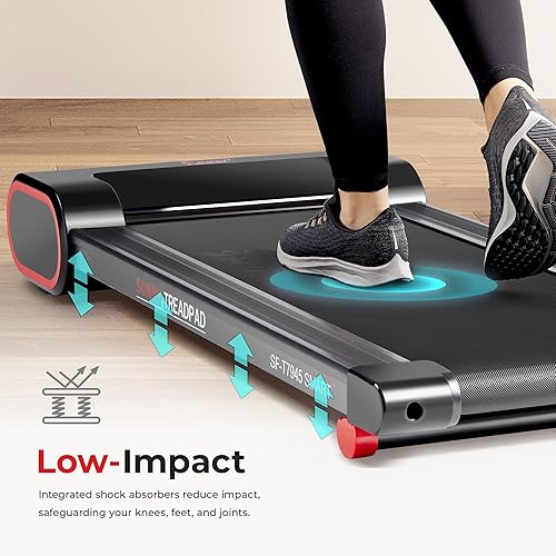 Miniatura 5 de Sunny Health & Fitness Slim Under Desk Walking Running Treadpad with Remote Control, Improved Safety, Energy-Efficient Design, and Optional SunnyFit