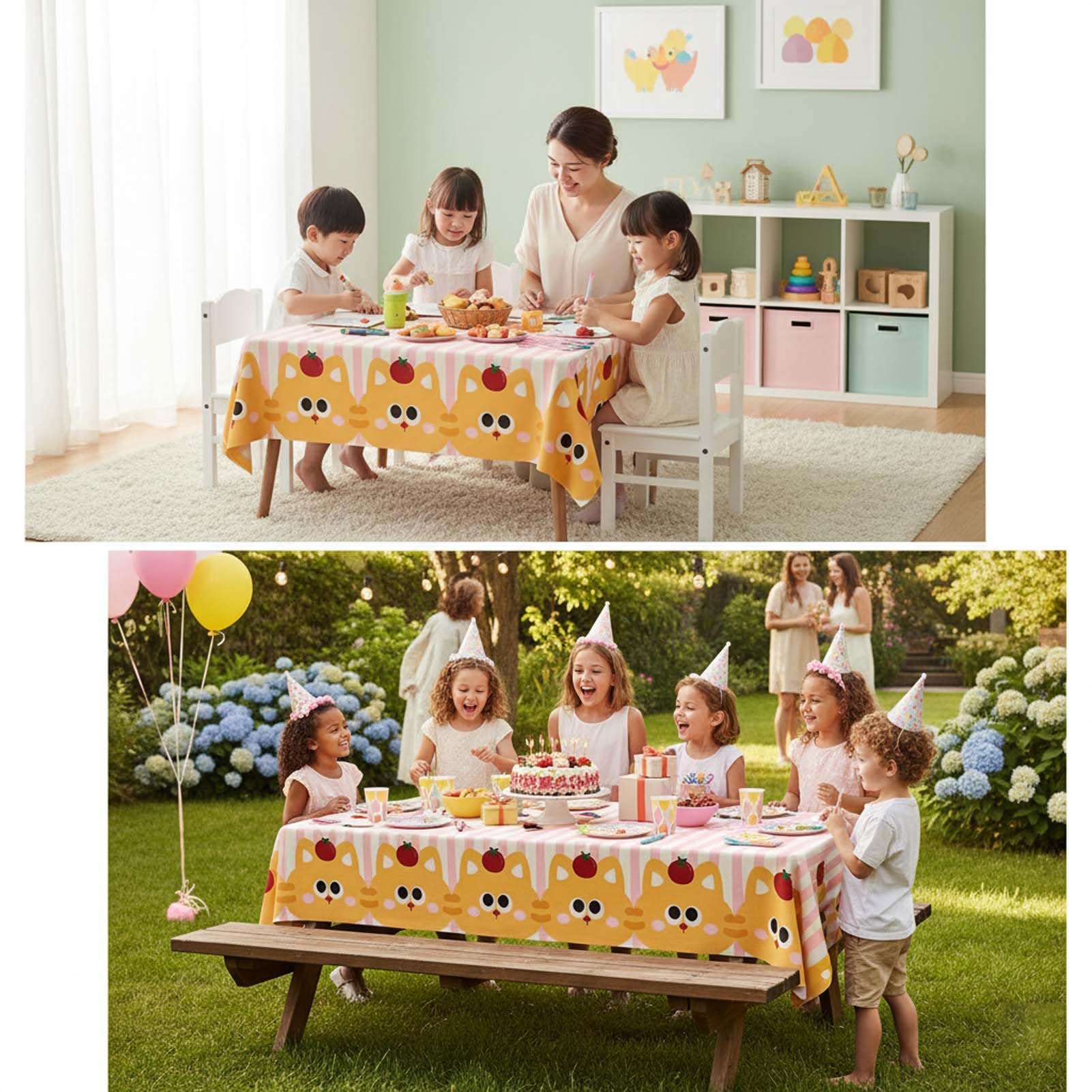 Mantel Rectangular Impermeable De PVC, Mantel Lavable Antimanchas para Cocina Comedor, Protector De Mesa Impermeable para Jardín Terraza, Mantel De PVC Flexible Y Fácil De Limpiar