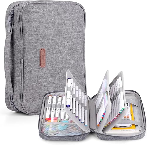 Estuche grande con compartimentos estuche para marcadores XXL capacidad extra grande multifuncional impermeable portátil para artistas escuela