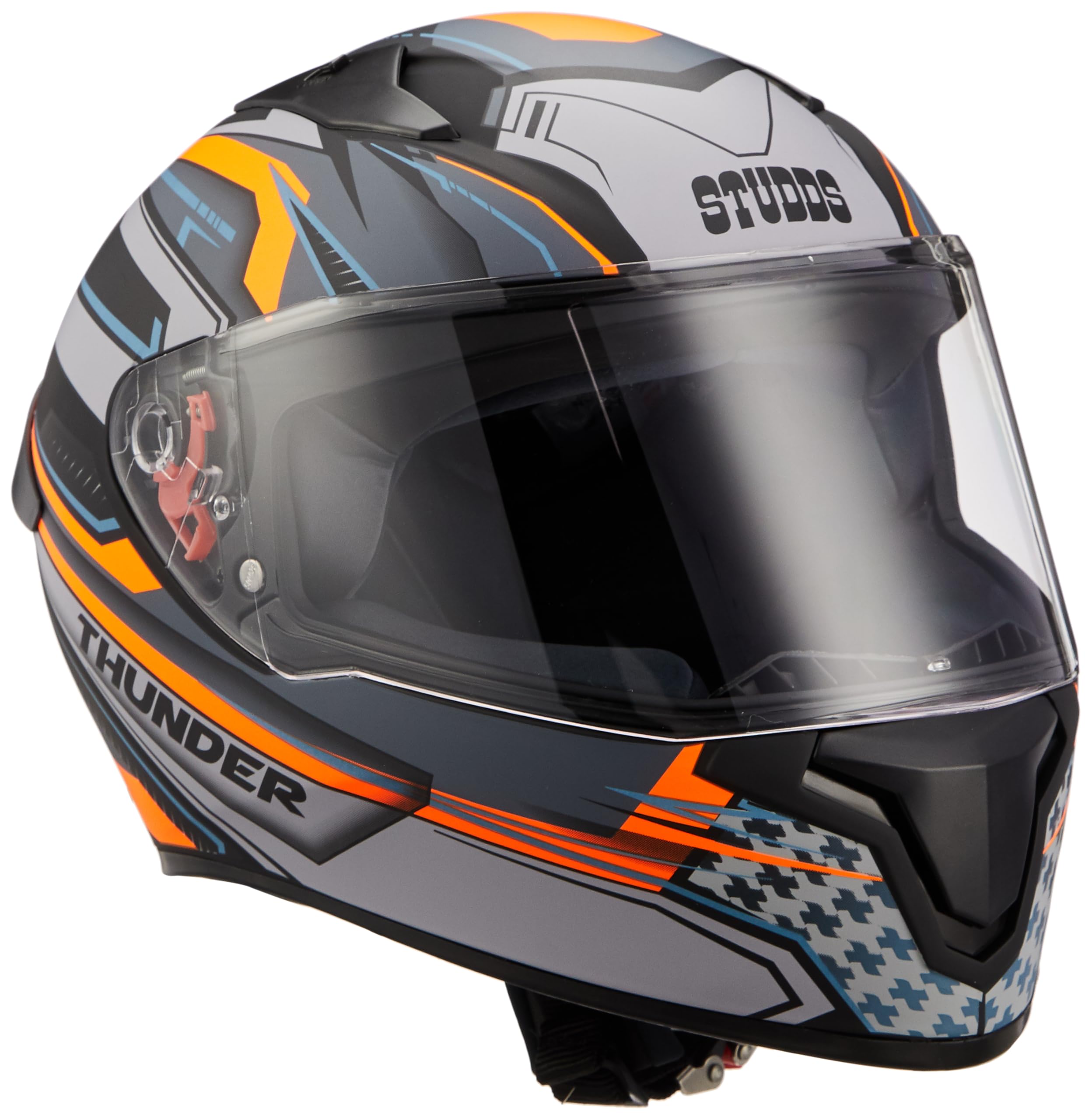 Studds Thunder Full Face Helmet D8 with Clear Visor (Matt Black N4, L)-image-4