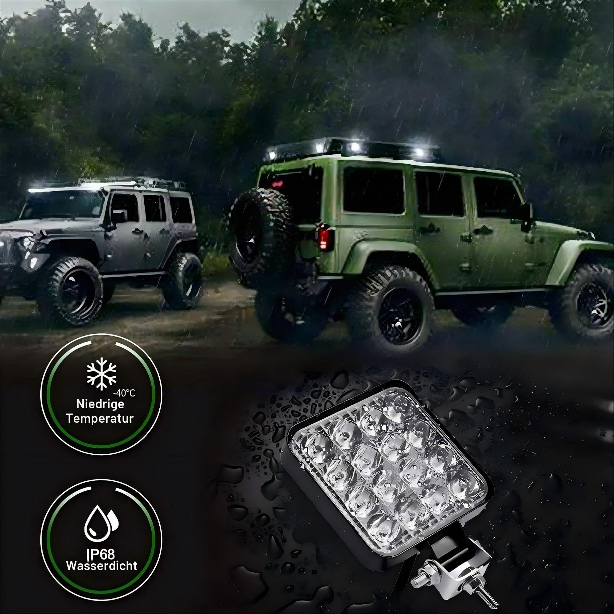 LED Arbeitsscheinwerfer 10 X 48W Mini Zusatzscheinwerfer 12V 24V Offroad Scheinwerfer Spotlight 6000K Wasserdicht IP68 für Trecker KFZ Bagger