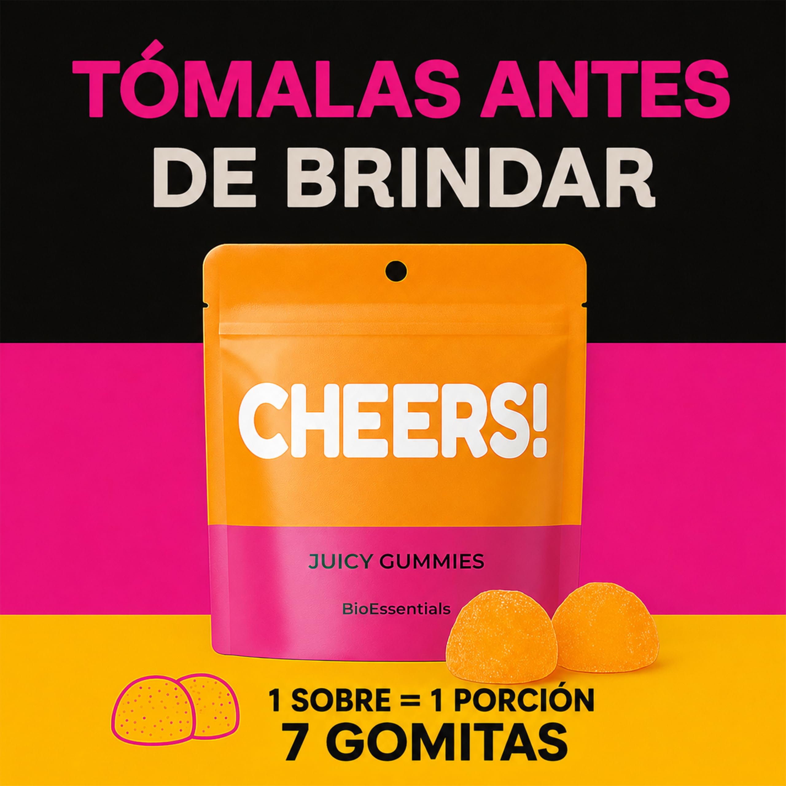 Cheers! Pre-Game – Gominolas Post-Celebración – DHM 910mg & Vitamina C – Soporte Hígado & Antioxidante – Blue Ginger 120mg & Cúrcuma + Complejo B Zinc – 18 Packs Individuales