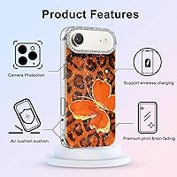 Vista 488 de I-MGAE-IN-AR - Funda diseñada para iPhone 12 y 12 Pro, diseño de mariposa plateada brillante, funda protectora de poliuretano termoplástico, suave