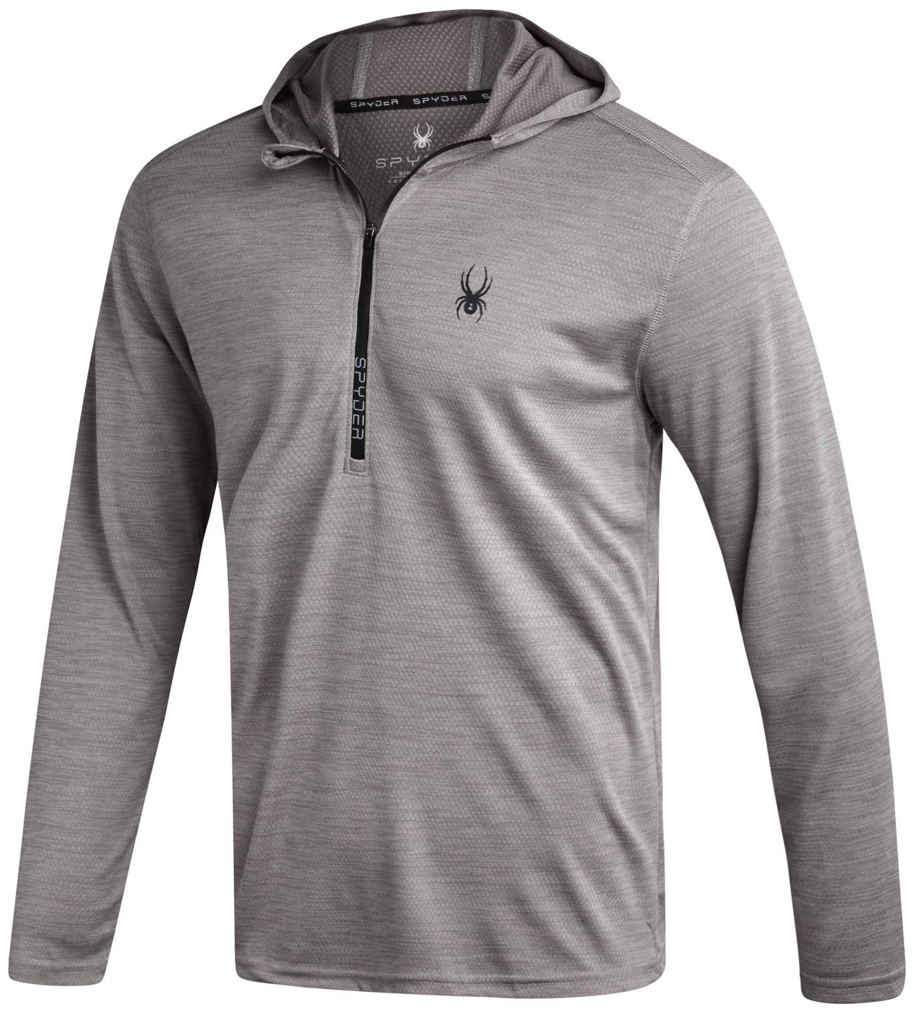 Spyder Mens Half Zip Pullover Sweatshirt - Lightweight UPF 30+ Dry Fit Performance Half Zip Hoodie Sweatshirts for Men, Grey, S