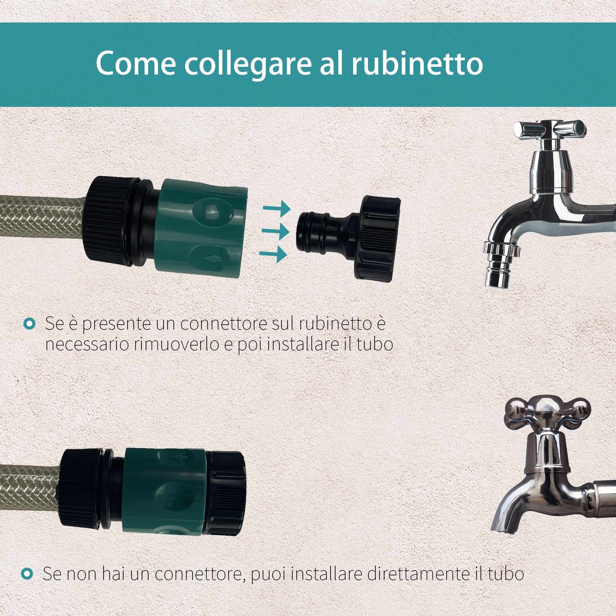 DURHAND Avvolgitubo Automatico a Parete con Tubo da 10 m Nero Azzurro | Orientabile, 7 Ugelli, Avvolgitubo in Plastica e PP, 28x14x34cm
