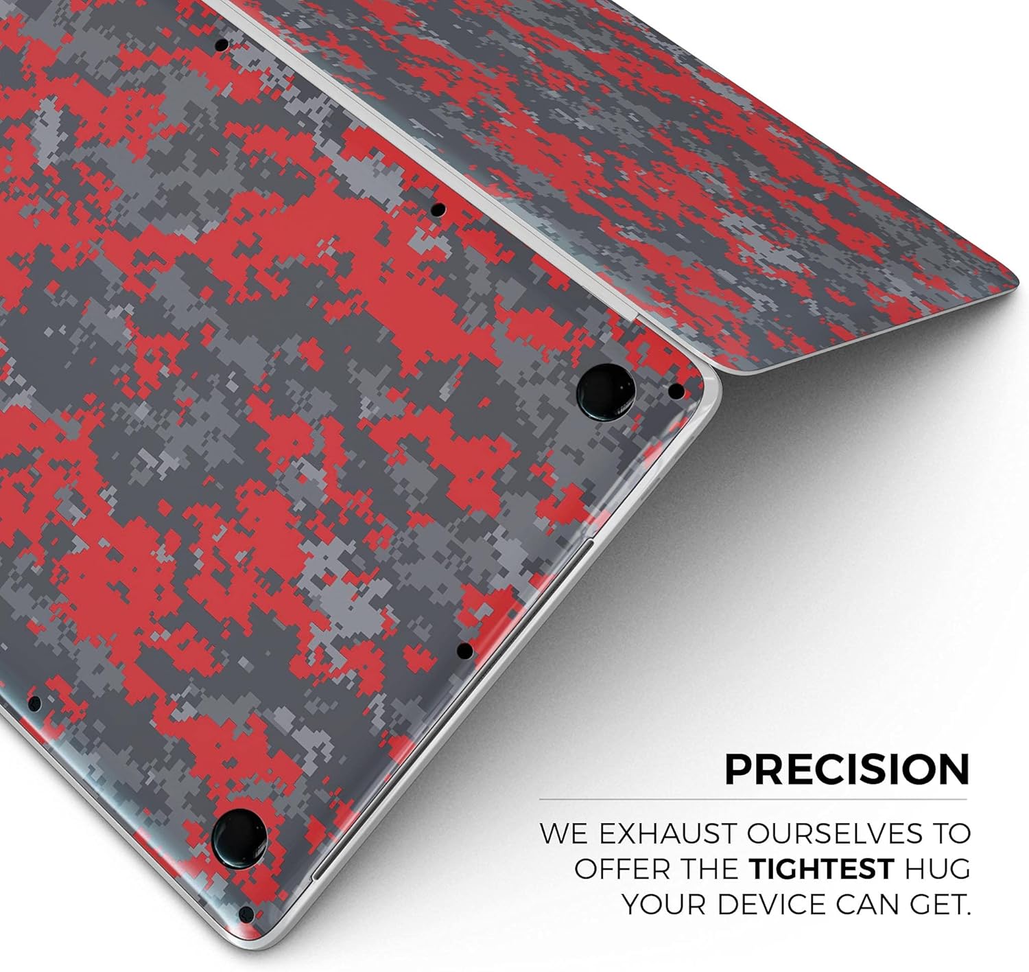 DesignSkinz - Red and Gray Digital Camouflage - Full-Body Wrap Protective Decal Skin Kit Compatible with MacBook 16" Pro M1 (A2485)