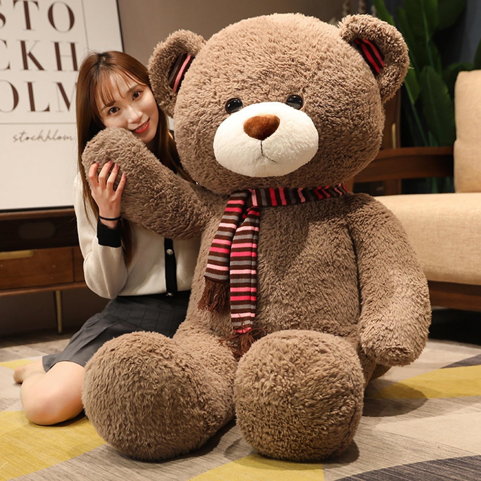 Amazon.co.jp: ふわふわ抱きまくら 可愛い 熊 ブラウン 60cm 