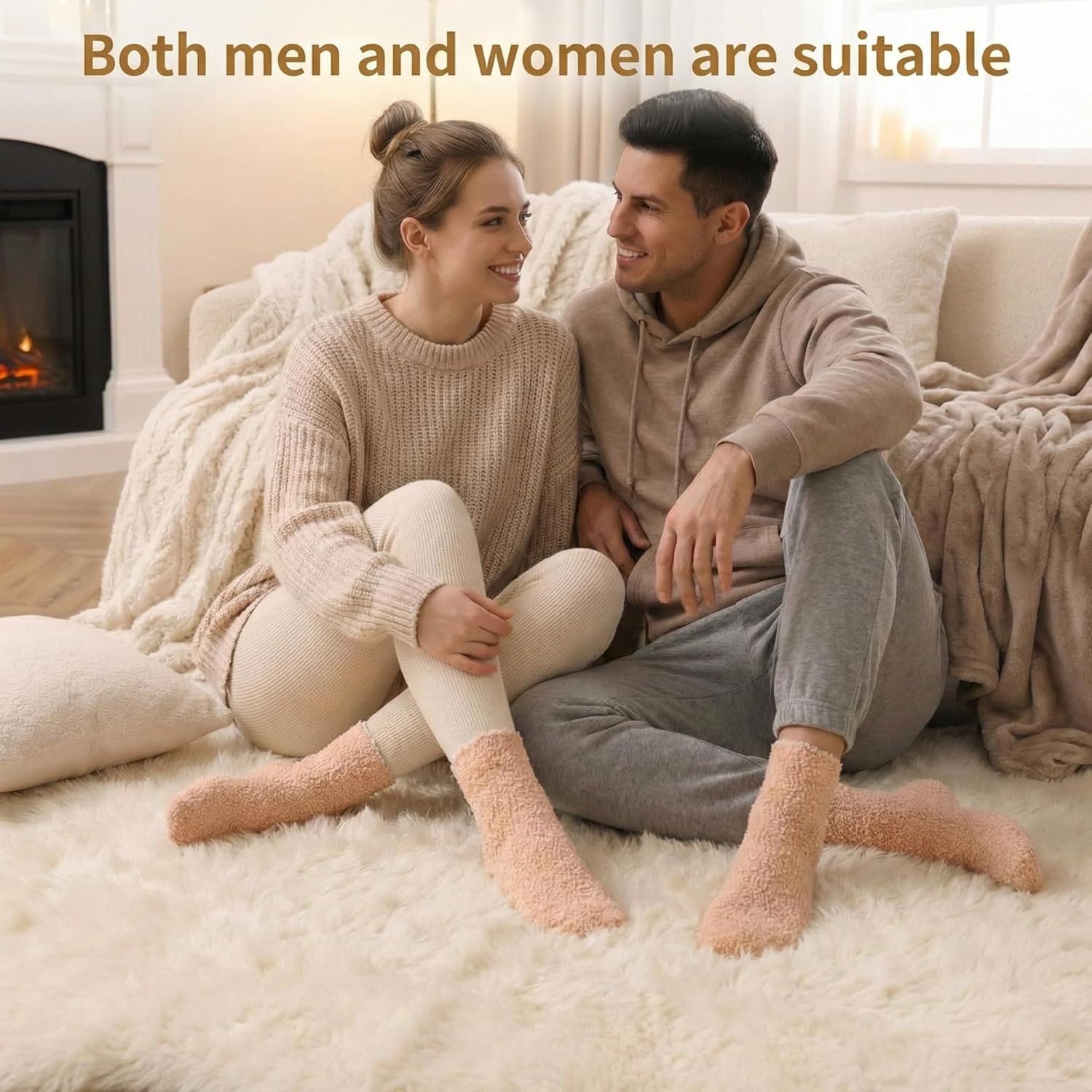 Foaincore 24 Pairs Unisex Fuzzy Socks Bulk for Women Men Fluffy Cozy Slipper Winter Warm Plush Thermal Socks Gifts - Image 6