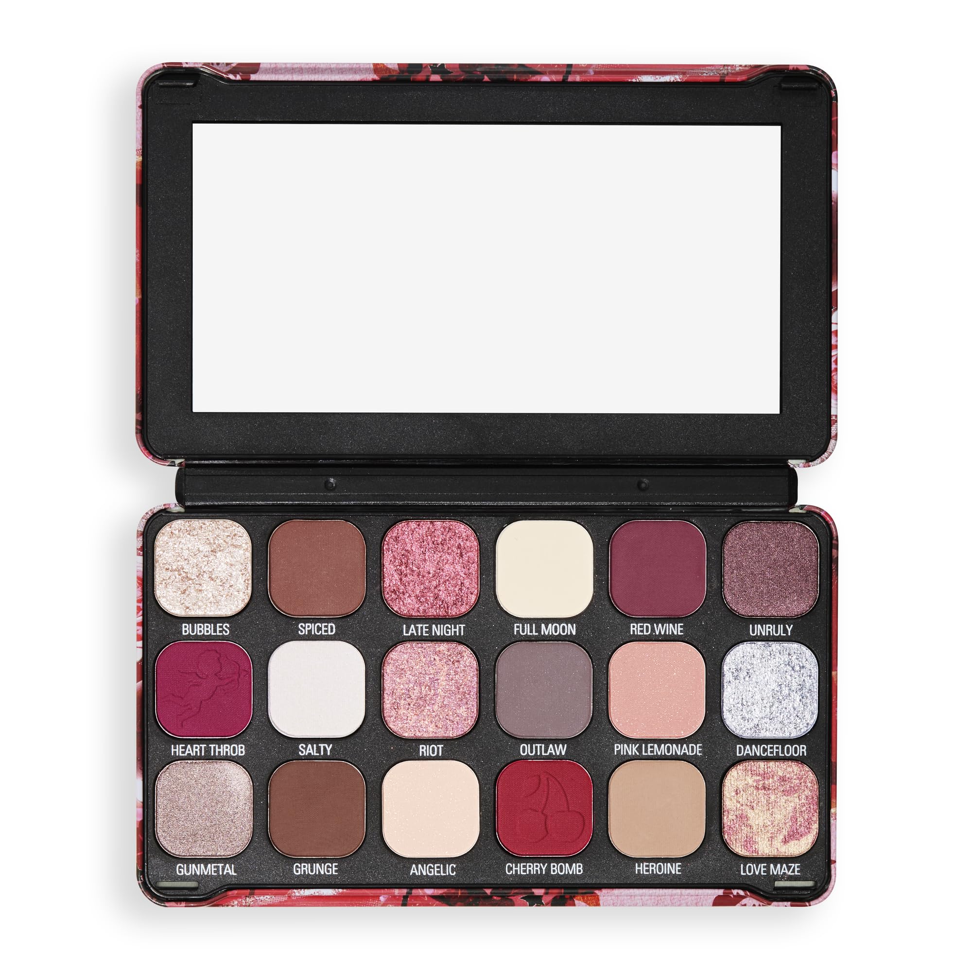 Revolution Beauty, Palette de Fards à Paupières Forever Flawless, 18 Teintes Pigmentées Mattes & Irisées, Végan & Sans Cruauté, Cherry Rebel