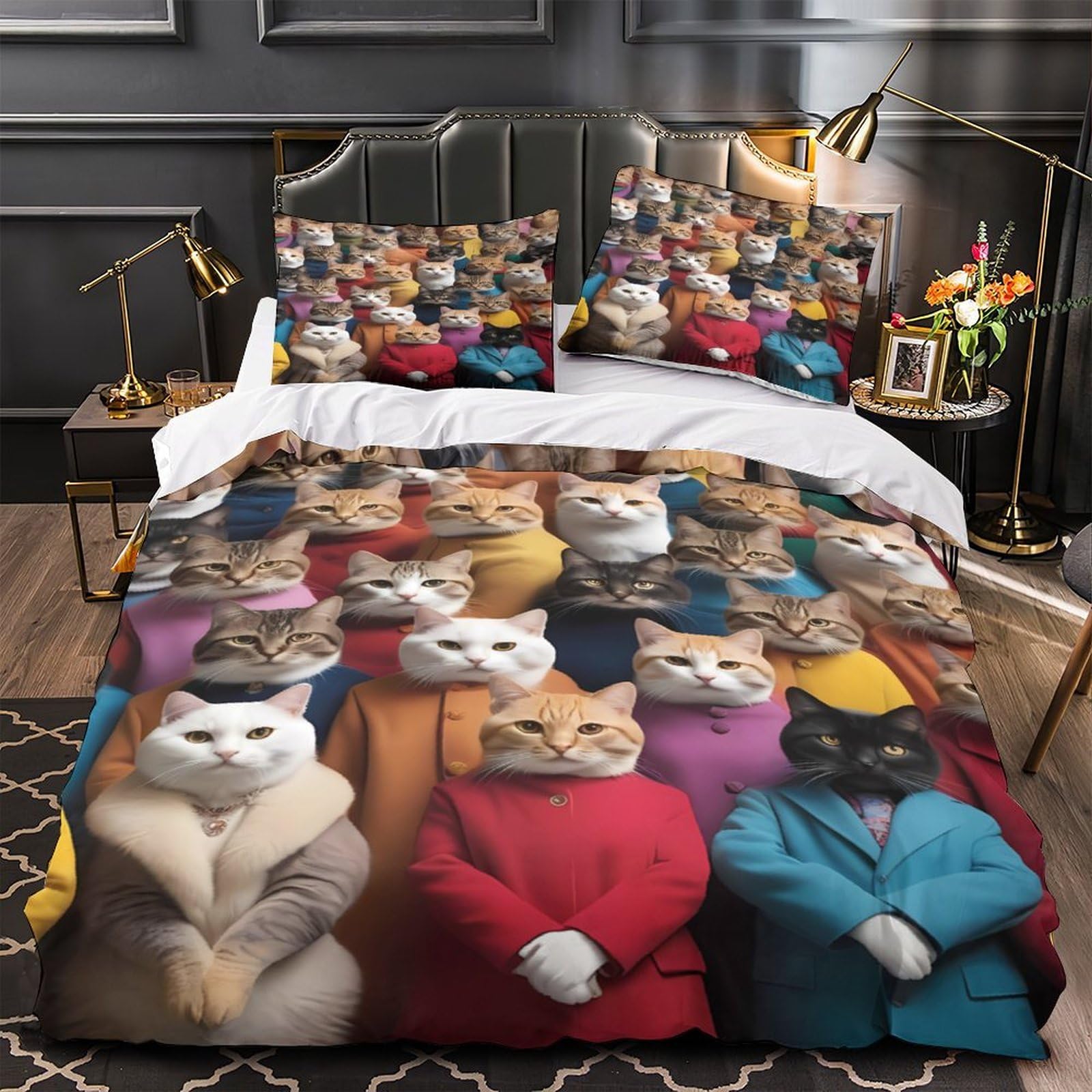 Housse de Couette Animaux de la Jungle 3D Microfibre King 220x240cm