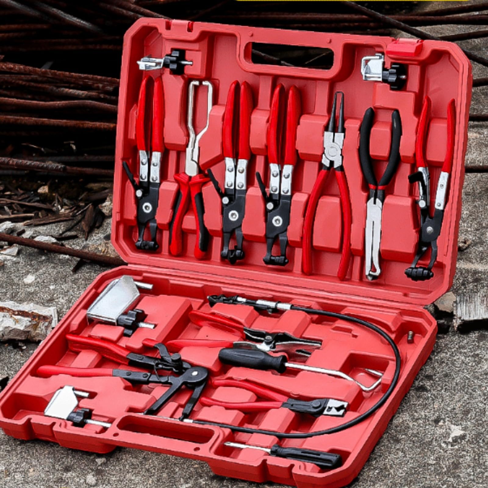 17 Pezzi Kit Pinze per Fascet | Professionale, Unsili, per Officina, Meccanici, Del da