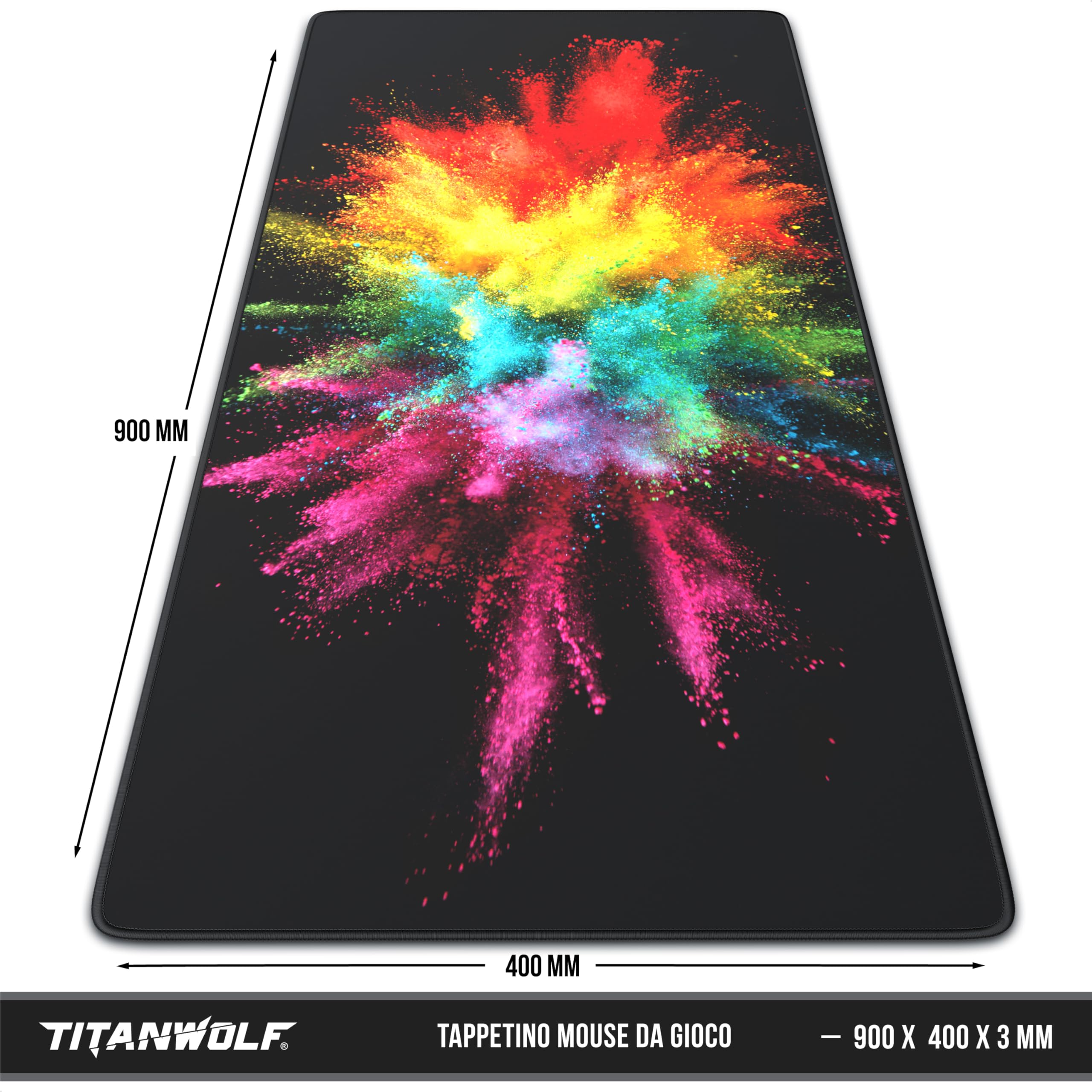 Mousepad Gaming XXL 900x400mm - Base Antiscivolo, Design Blood And Dust - Foto 5