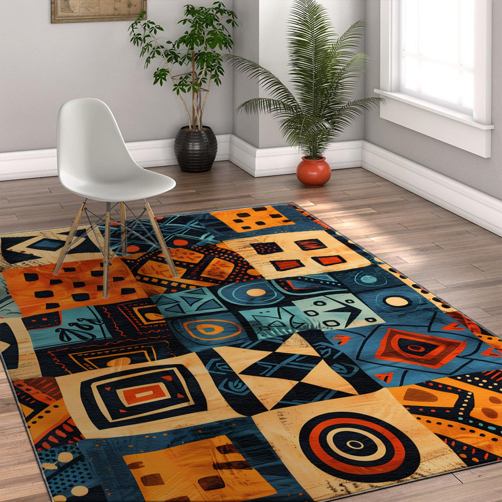 Tappeto lavabile Tappeto retrò europeo americano tappeto in stile bohémien per soggiorno tappetini da cucina patchwork geometrici per pavimento 120x240cm