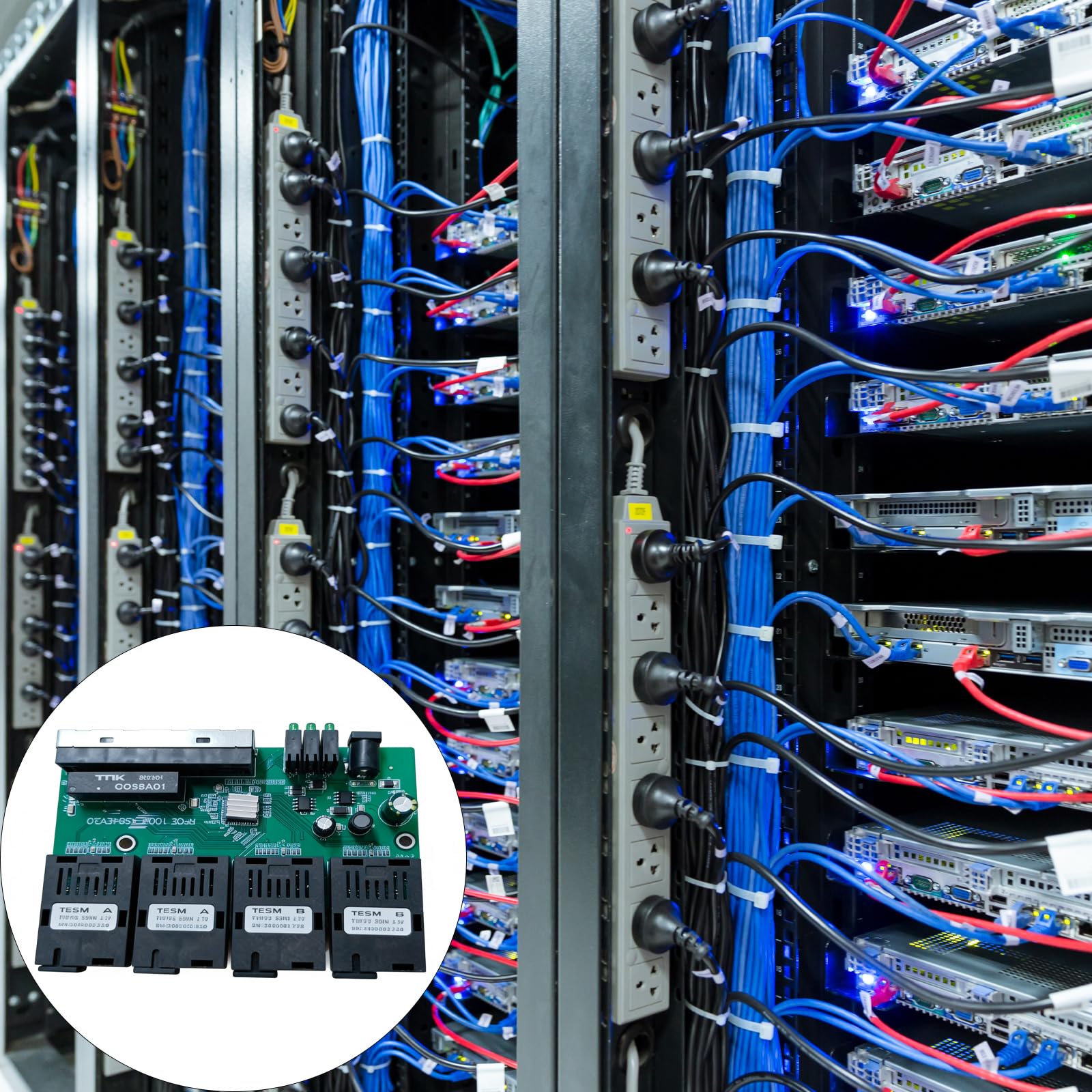 Commutateur de fibre Ethernet rapide inversé 100 m Sortie 4F4E 3,3 V Convertisseur de transmission de données Convertisseur rapide et facile d'installation Développement