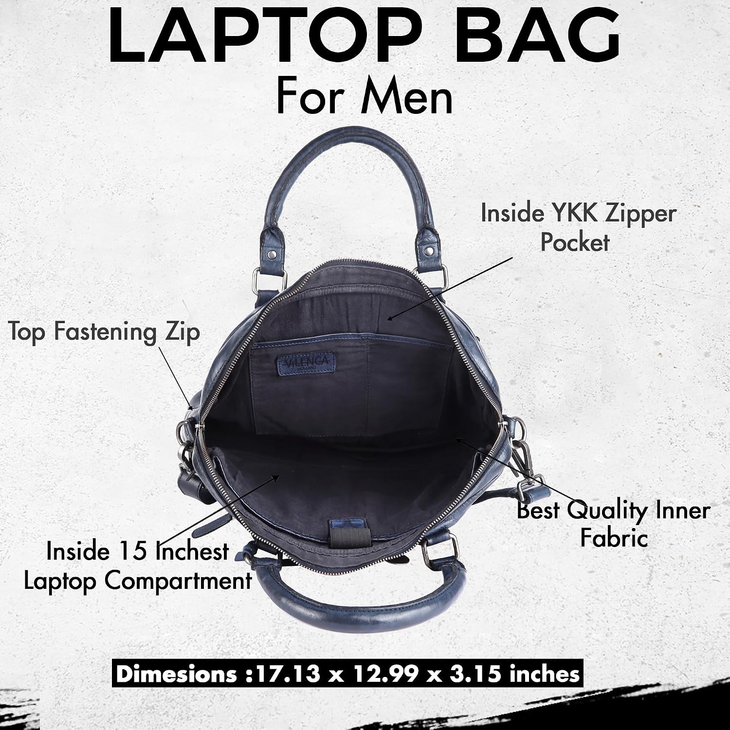 Genuine Leather Laptop Bag For Men 15 Inch, Messenger Bag For Women