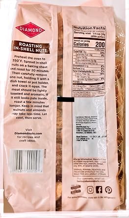 Diamond Mixed Nuts - Whole, Premium in-shell Walnuts, Almonds, Hazelnuts, Pecans, and Brazil Nuts - 32 oz (2 lbs)