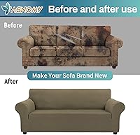 Vista 65 de Asnomy Couch Covers for 3 Cushion Couch Stretch Sofa Covers Slipcovers, Pet Protector Furniture Covers for Dogs Cats Spandex Jacquard Fabric Small