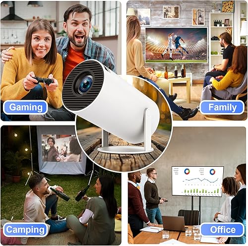 Miniatura 8 de HY300Pro Mini proyector con WIFI y Bluetooth, proyector portátil 4K 1080P, corrección trapezoidal automática, 200 lúmenes ANSI, proyector de
