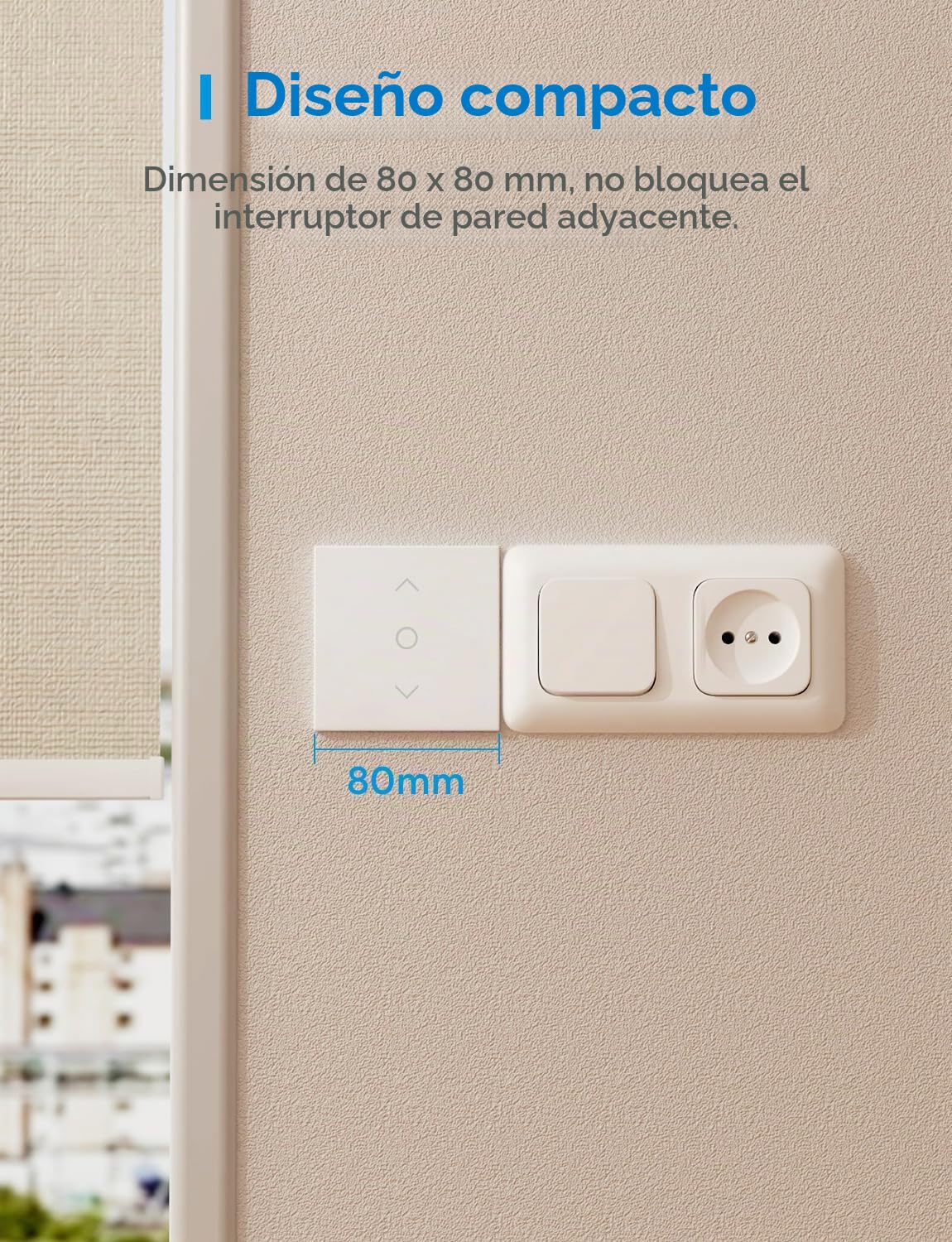 Meross Interruptor de Cortina, Interruptor de Persianas LED Inteligentes WiFi (Necesita Cable Neutro) Compatible con Alexa y Google Assistant, Control por Porcentaje, 2.4GHz