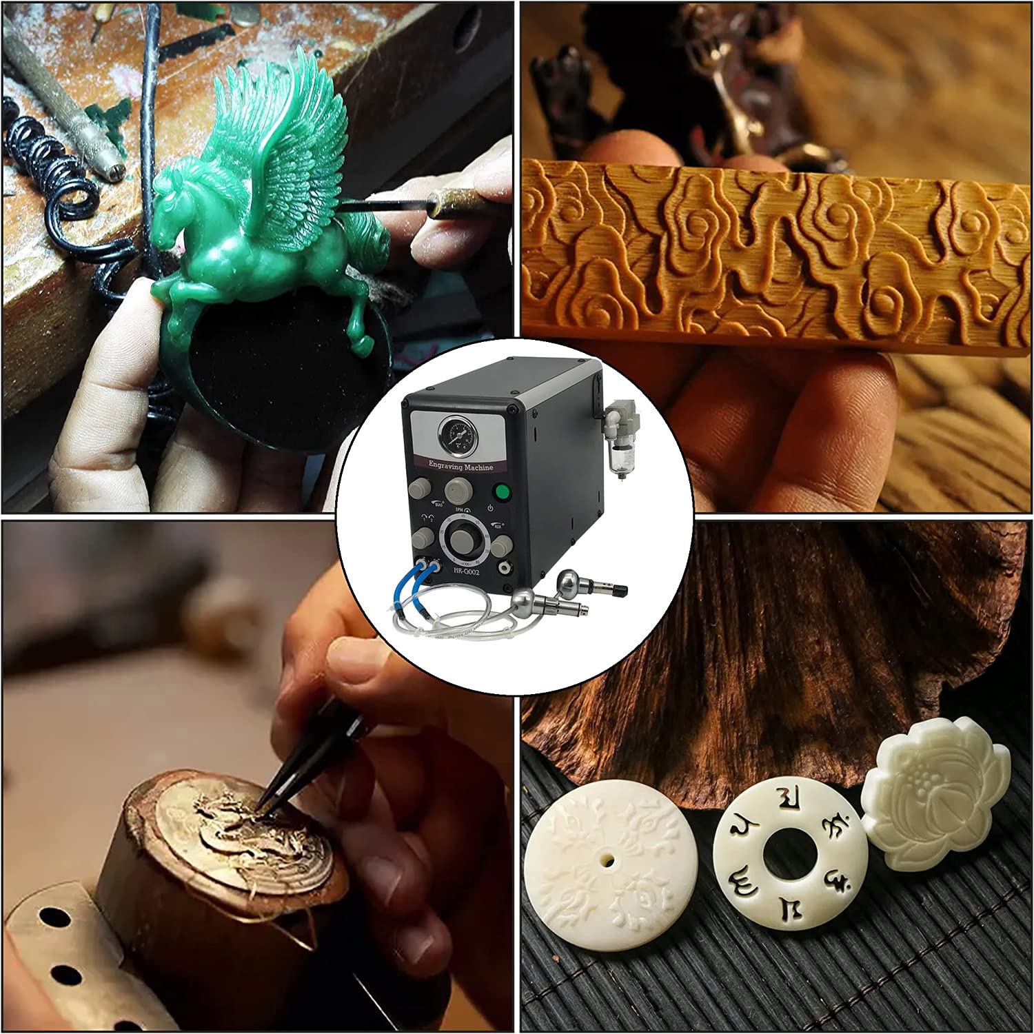 Graveur pneumatique de bijoux – Outils de gravure à impact double extrémité pour métal, plastique, bois, céramique et pierre