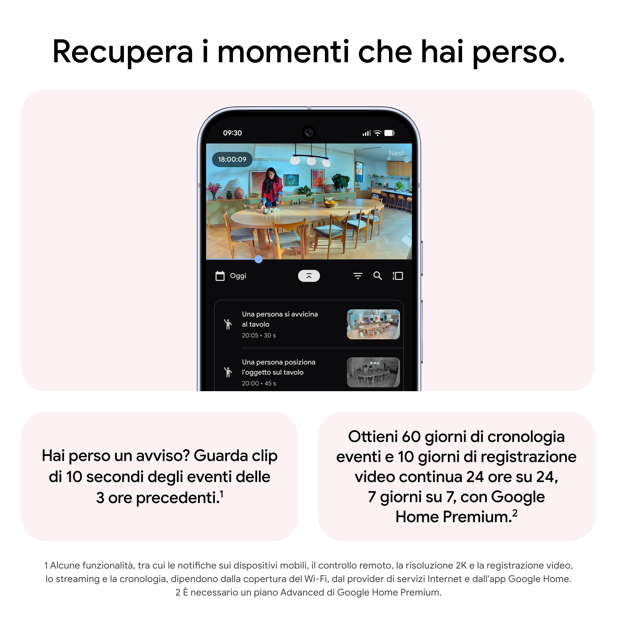 Google Nest Cam Indoor (con cavo, 3ª gen.) - Videocamera di sicurezza per interni con Video 2K - Compatibile con Google Home - Bianco ghiaccio