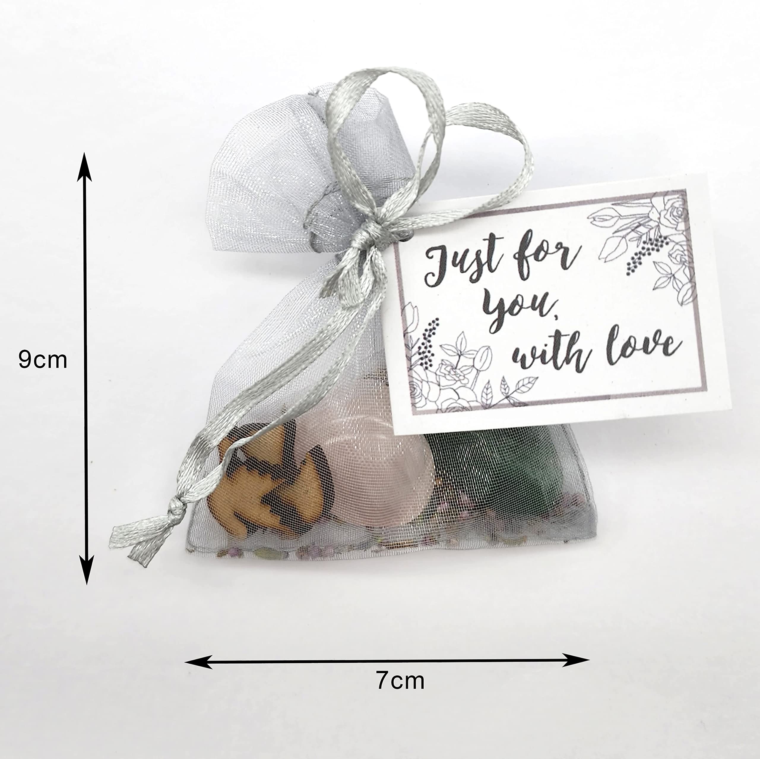 Thinking of You Gemstone Bag of Good Wishes, a unique thinking of you token gift to show you care, silver - Image 4