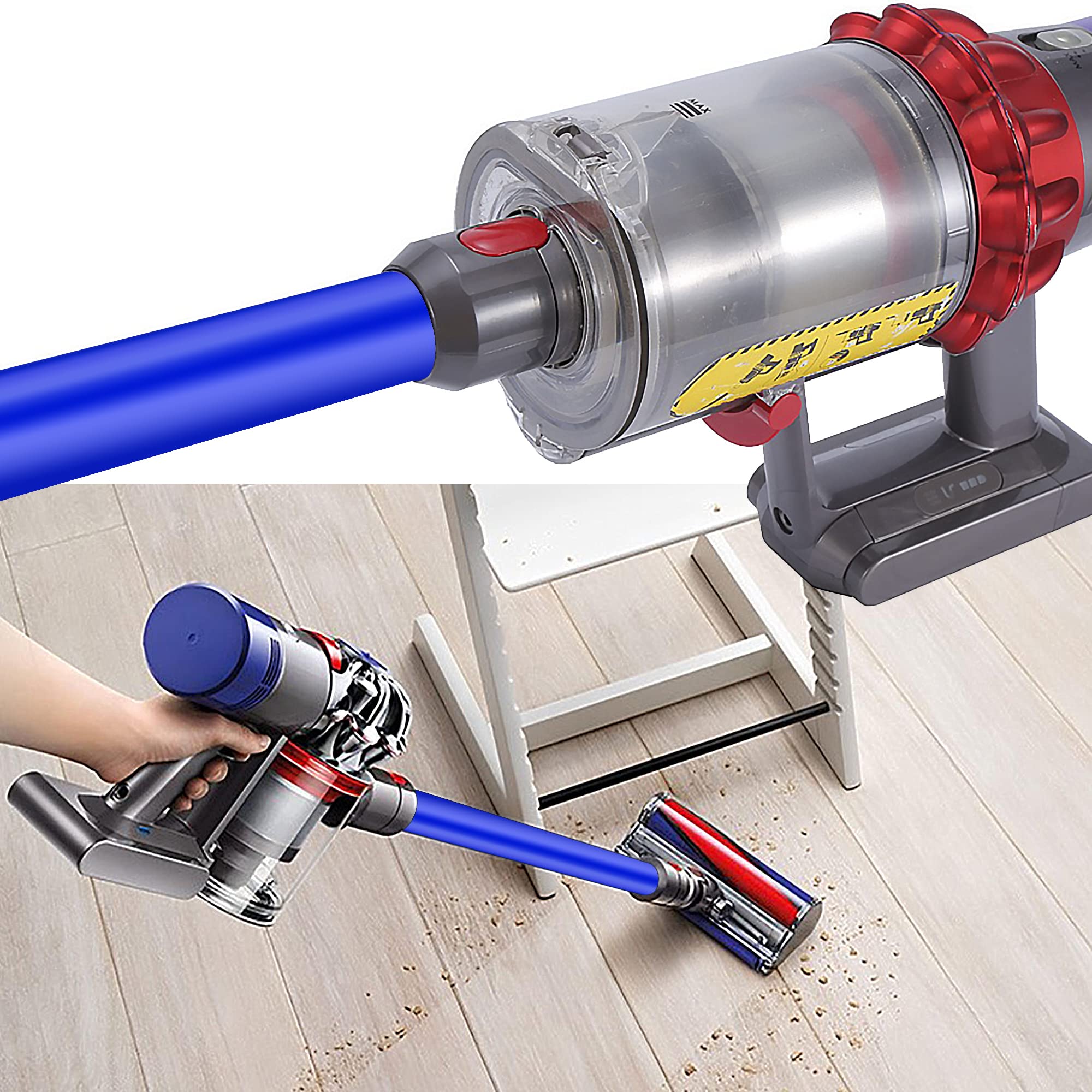 Italdos Tubo Telescopico Asta Rigida Prolunga compatibile per Dyson V11 V10 V15 V8 V7 Lunghezza 73cm Tubo a Sgancio Rapido - Blu