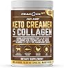 Collagen Keto Coffee Creamer Powder 12.2 oz - Hydrolyzed Collagen Peptides with Coconut MCT Oil, B12, Magnesium, Unflavored Protein Powder, Sugar Free Coffee Creamer for Smoothies & Baking